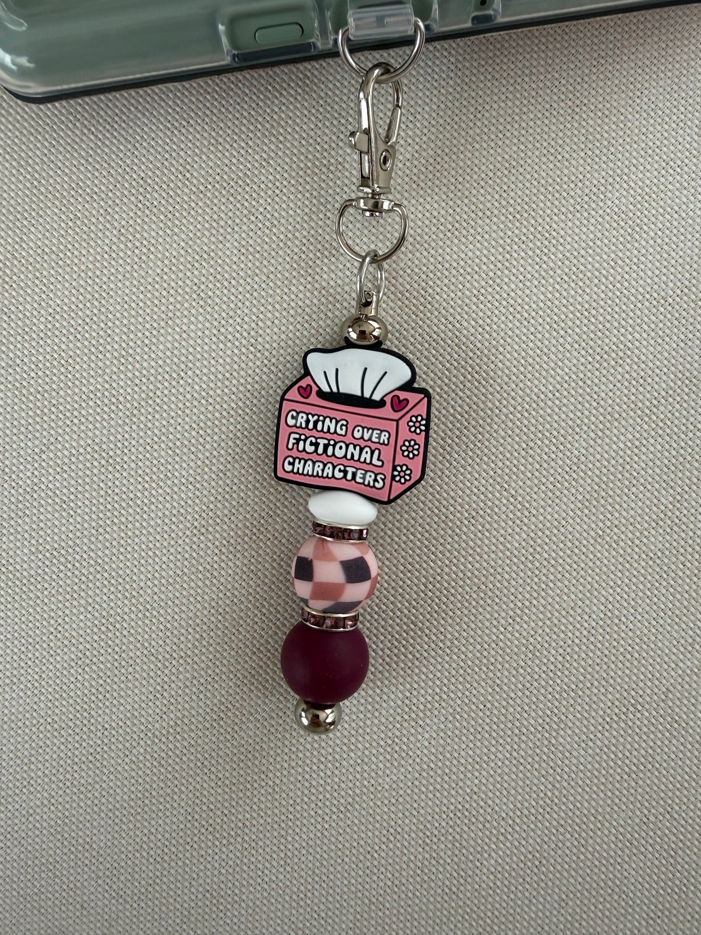 Crying over Characters Tethered Charm