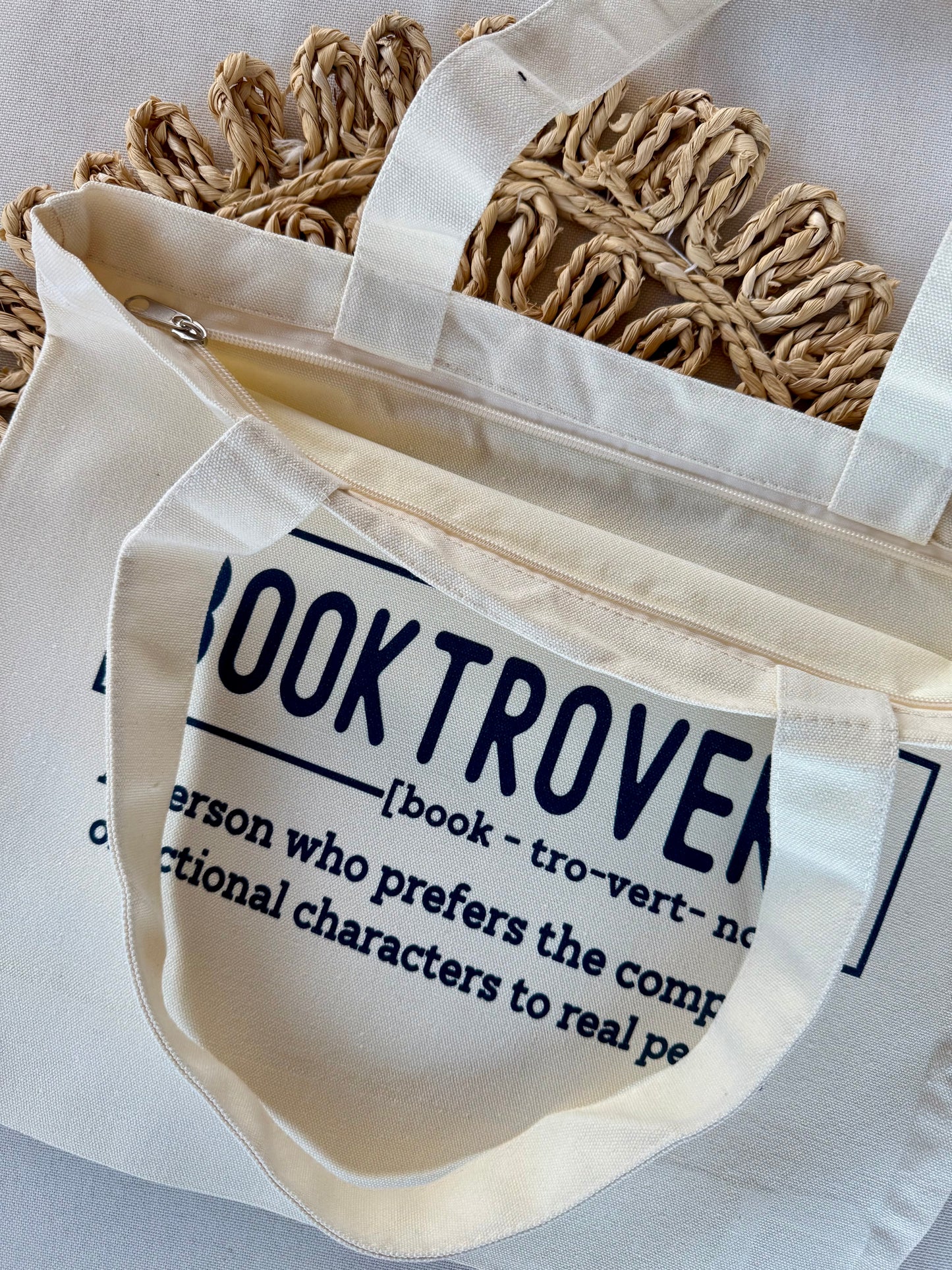 Booktrovert Zippered Tote Bag