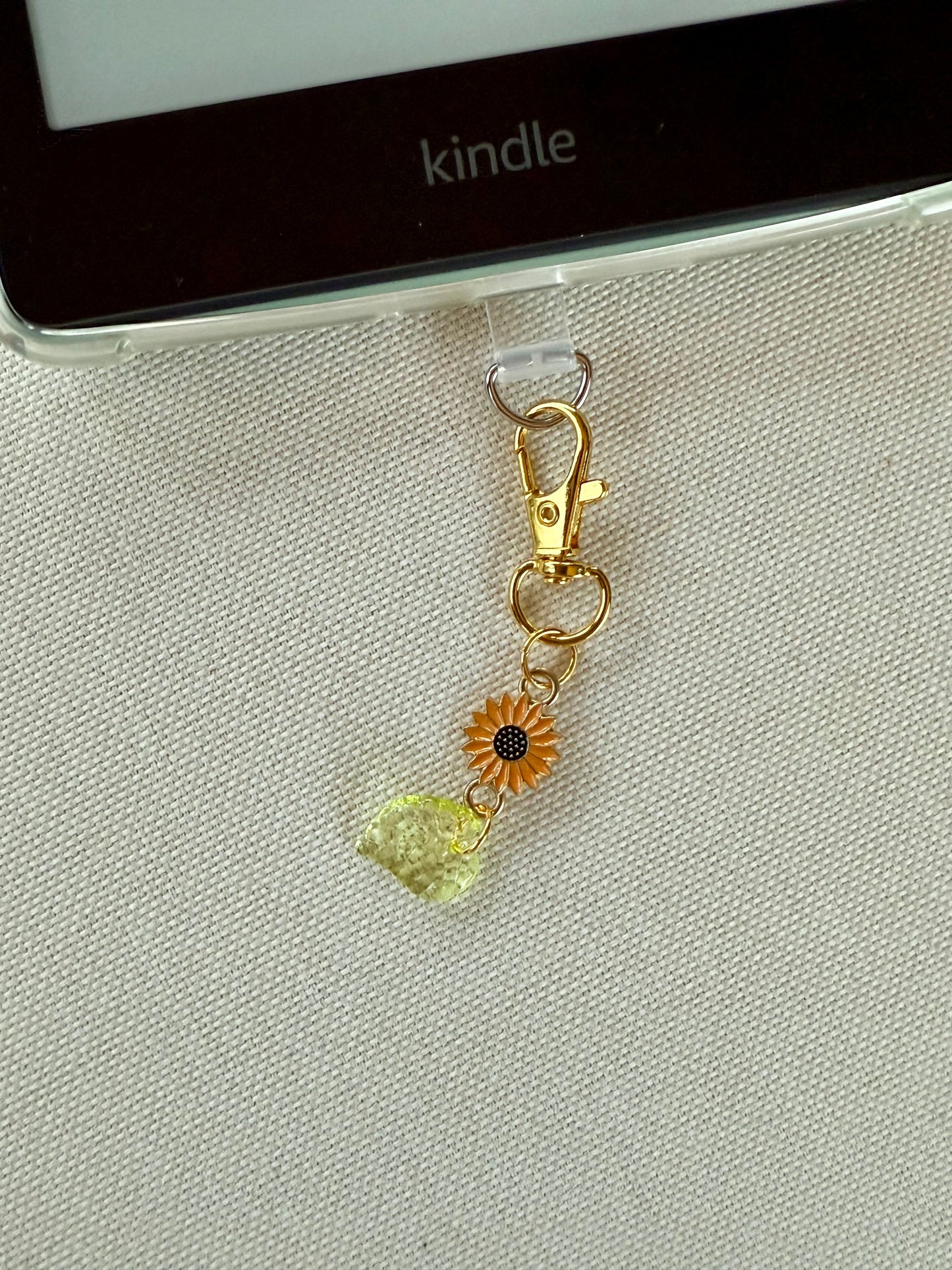 Sunflower & Leaf Tethered Charm