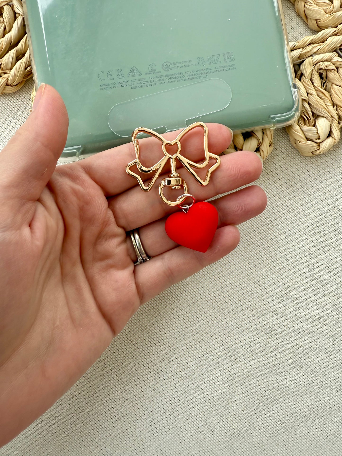 Red Heart Tethered Charm