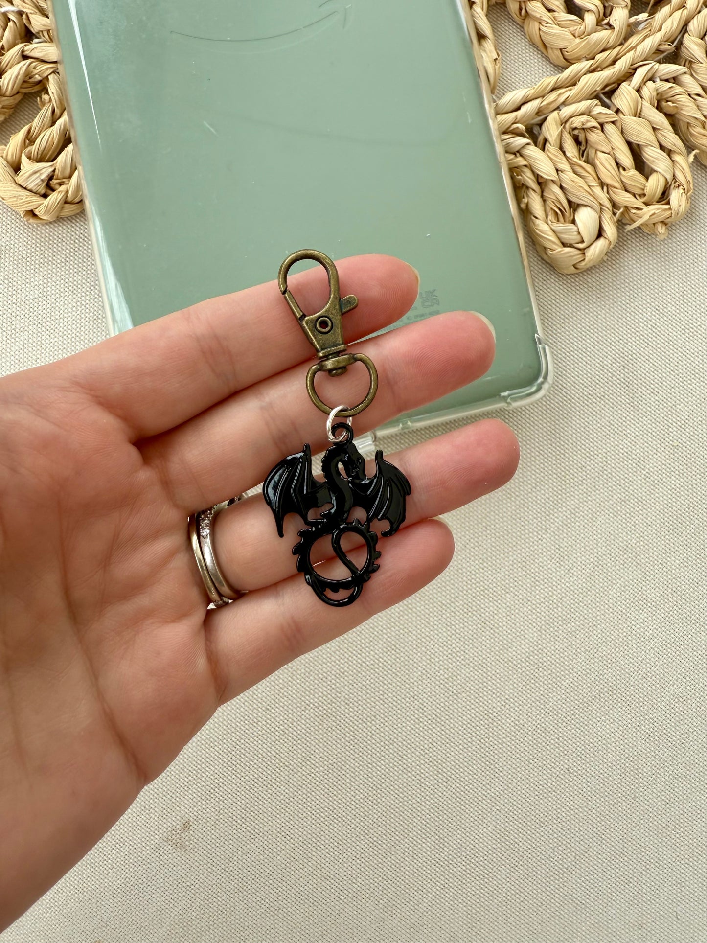 Black Dragon Tethered Charm