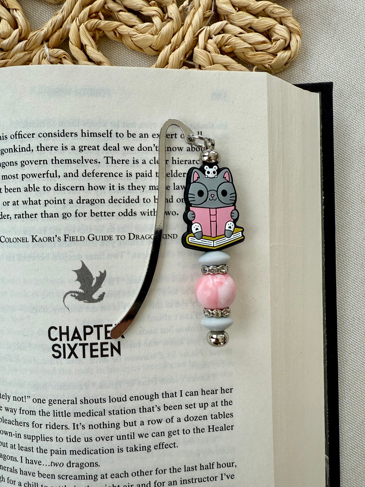Cat Silicone Beaded Bookmark