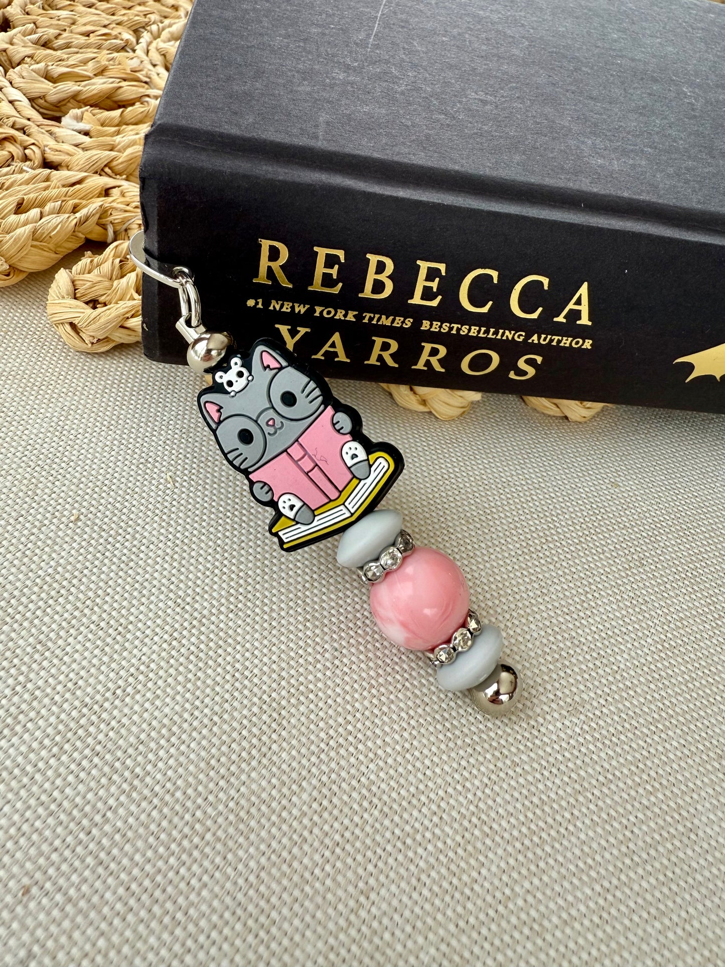 Cat Silicone Beaded Bookmark