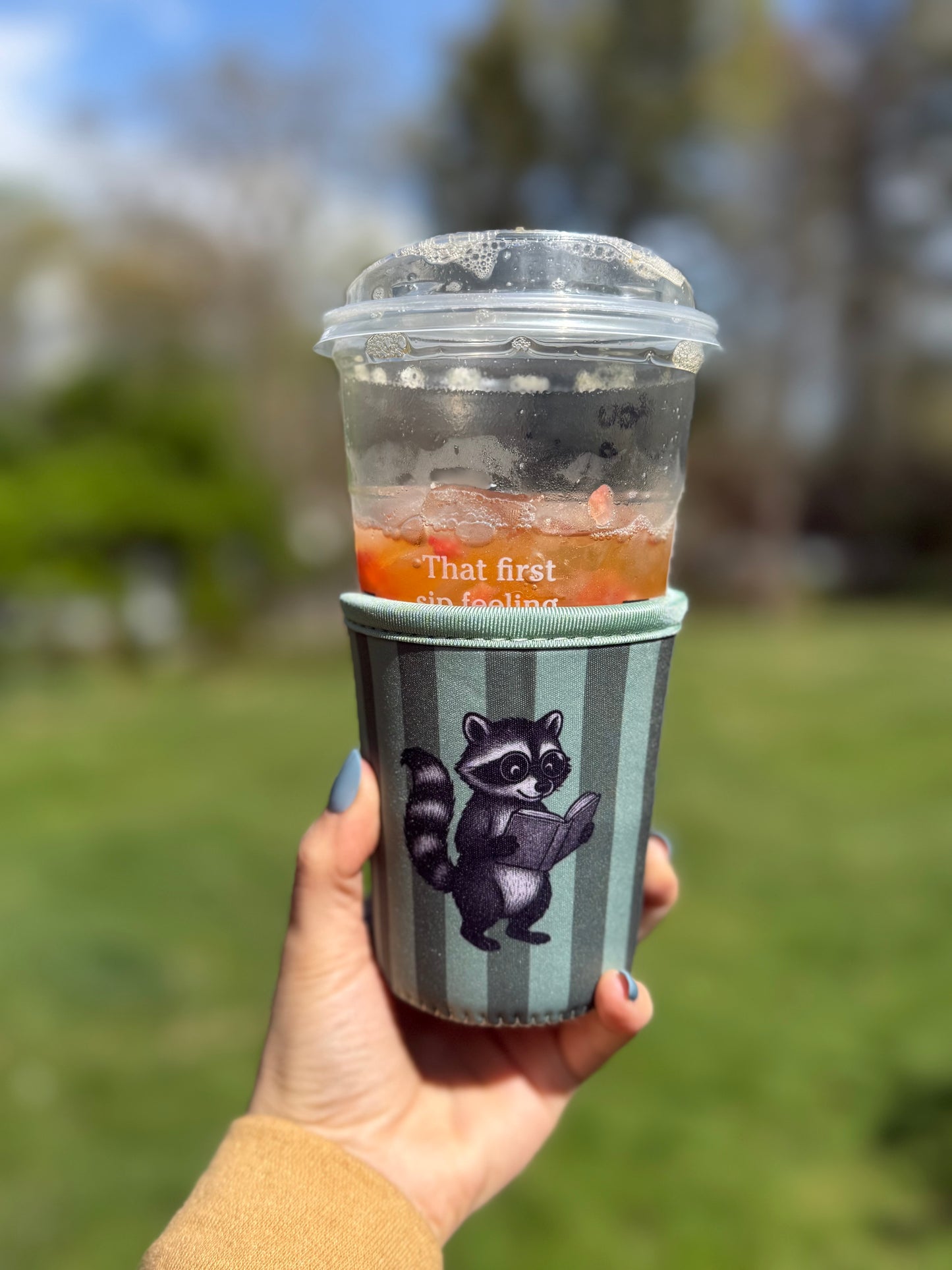 Reading Raccoon Drink Sleeve