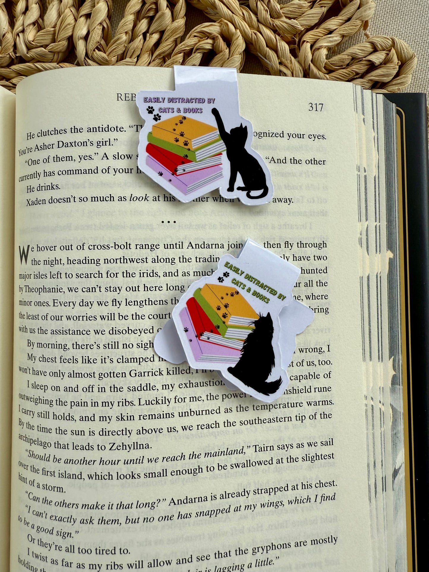 Easily Distracted by Cats & Books Magnetic Bookmark