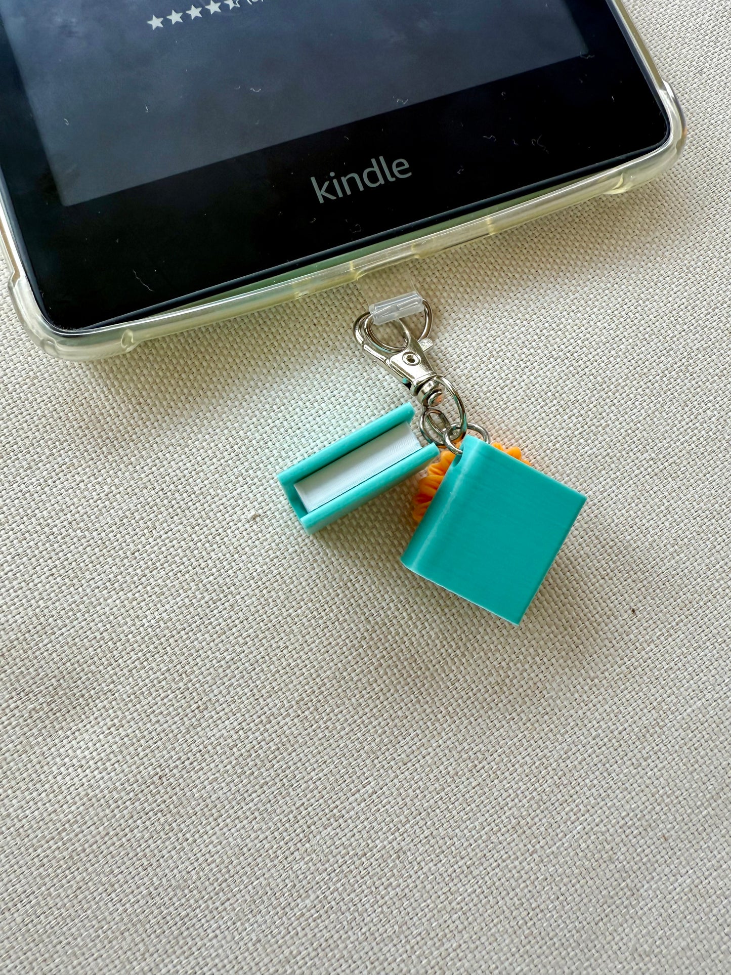 Blue Book with Customizable Charm- Tethered Charm