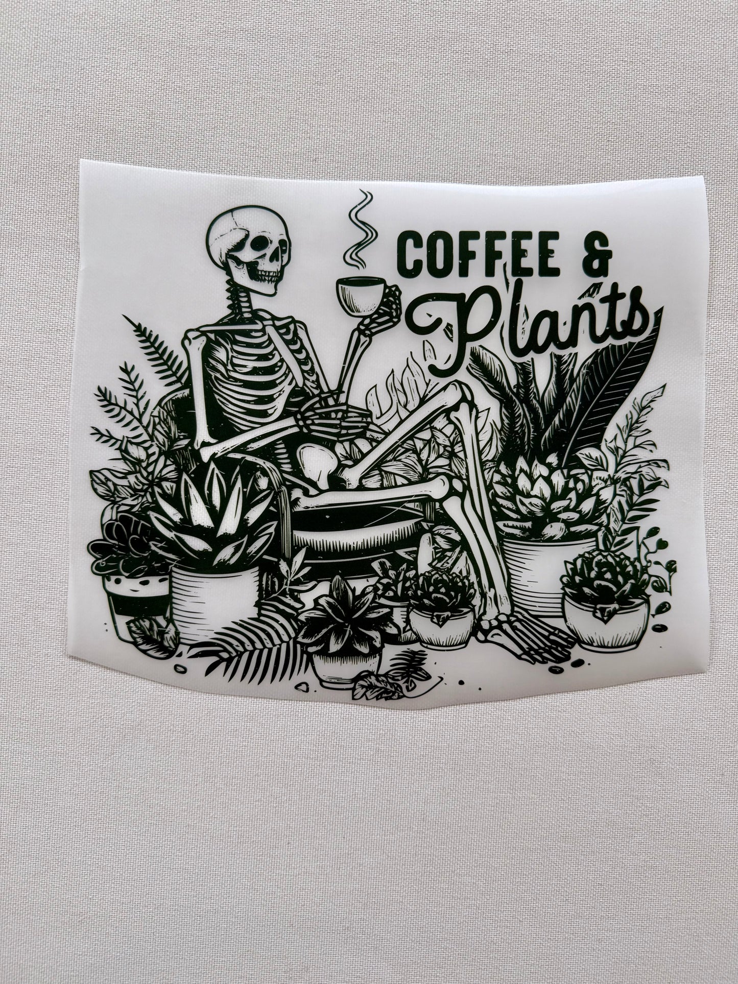 Coffee & Plants Shirt (Dark green ink)