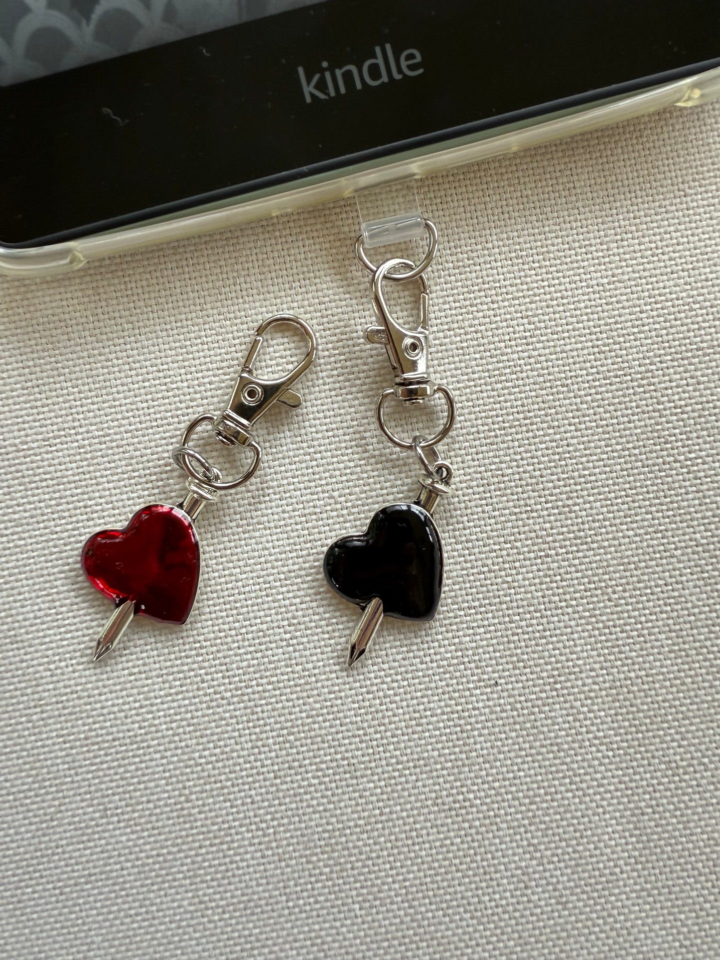 Heart with Knife Tethered Charm