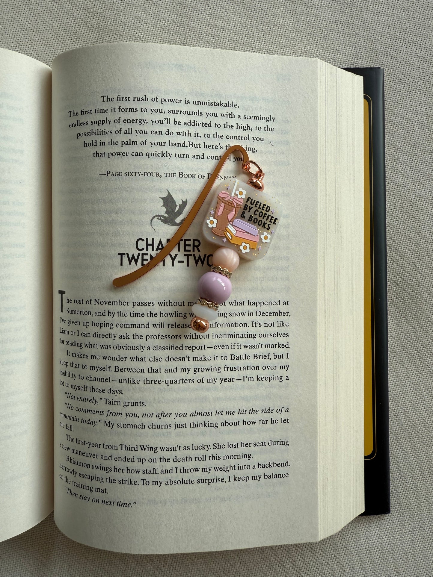 Fueled by Coffee & Books Silicone Beaded Bookmark