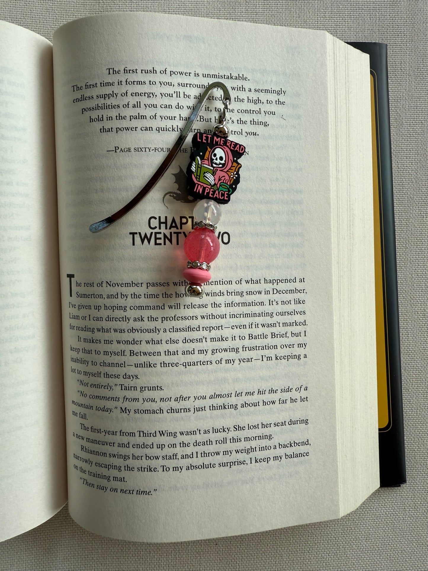 Let Me Read in Peace Silicone Beaded Bookmark