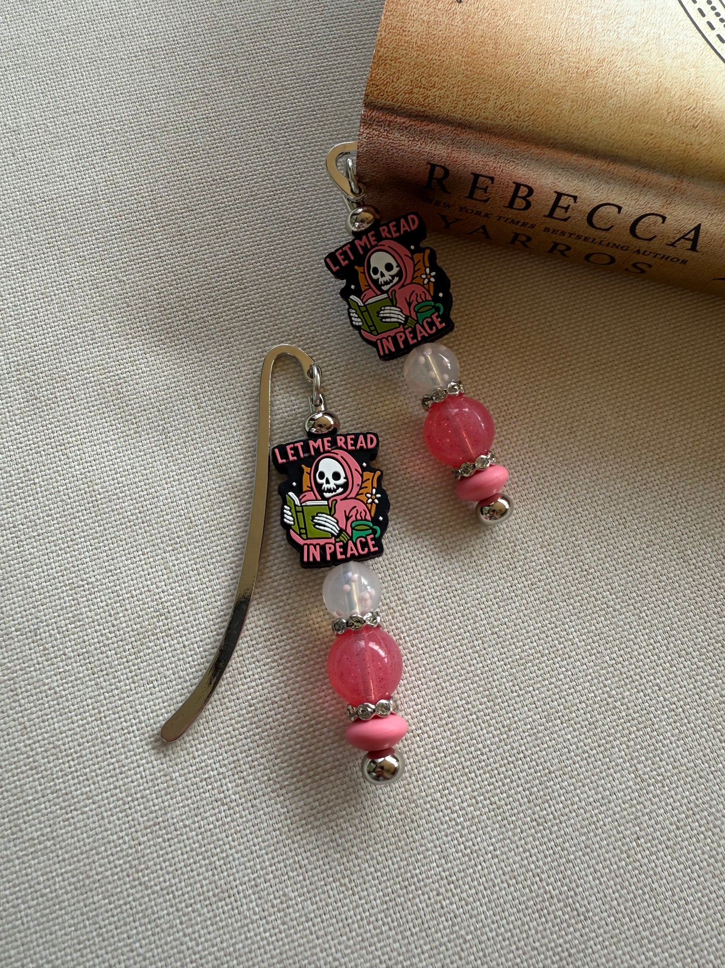 Let Me Read in Peace Silicone Beaded Bookmark