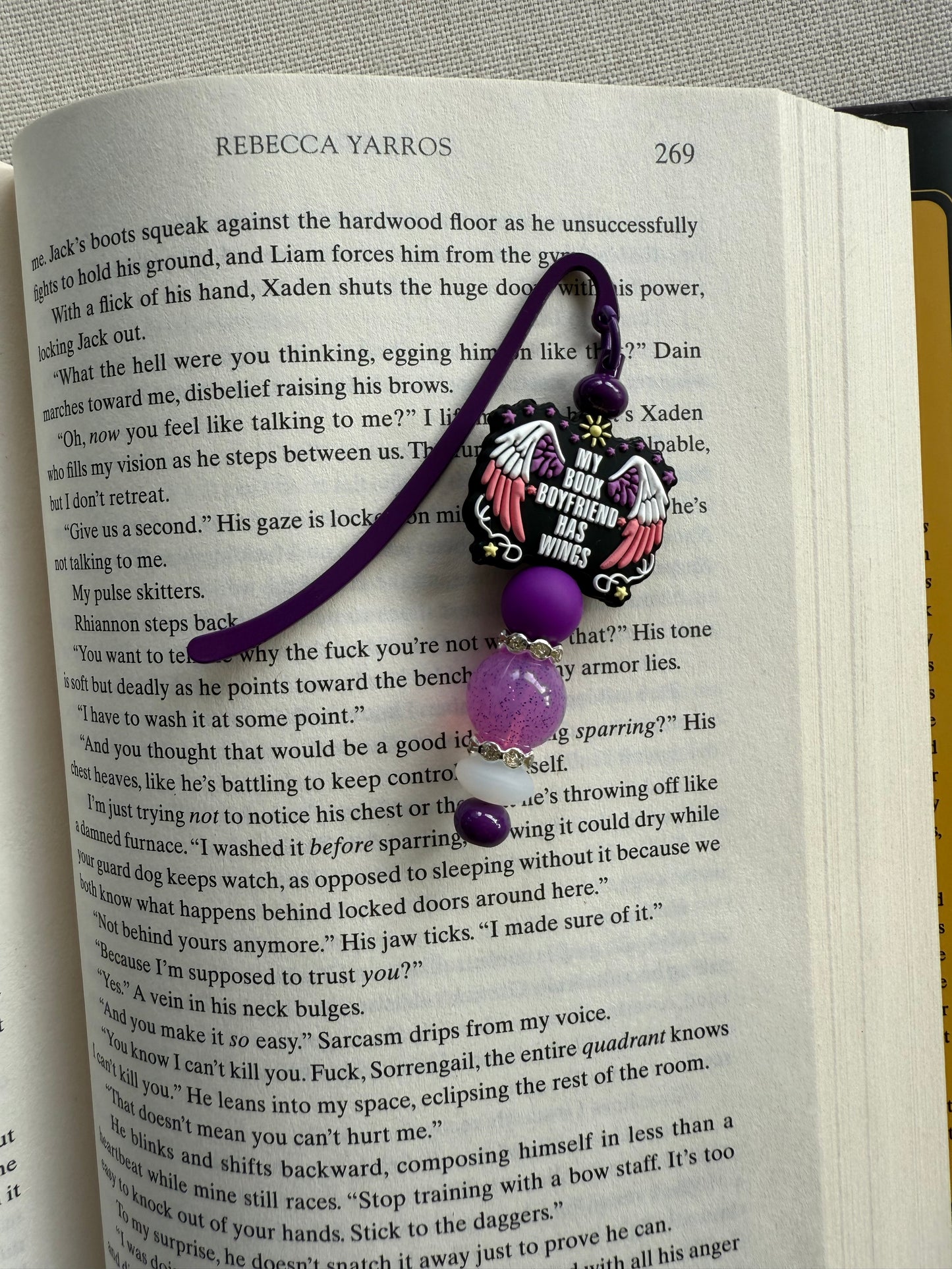Book boyfriend has wings Beaded Bookmark
