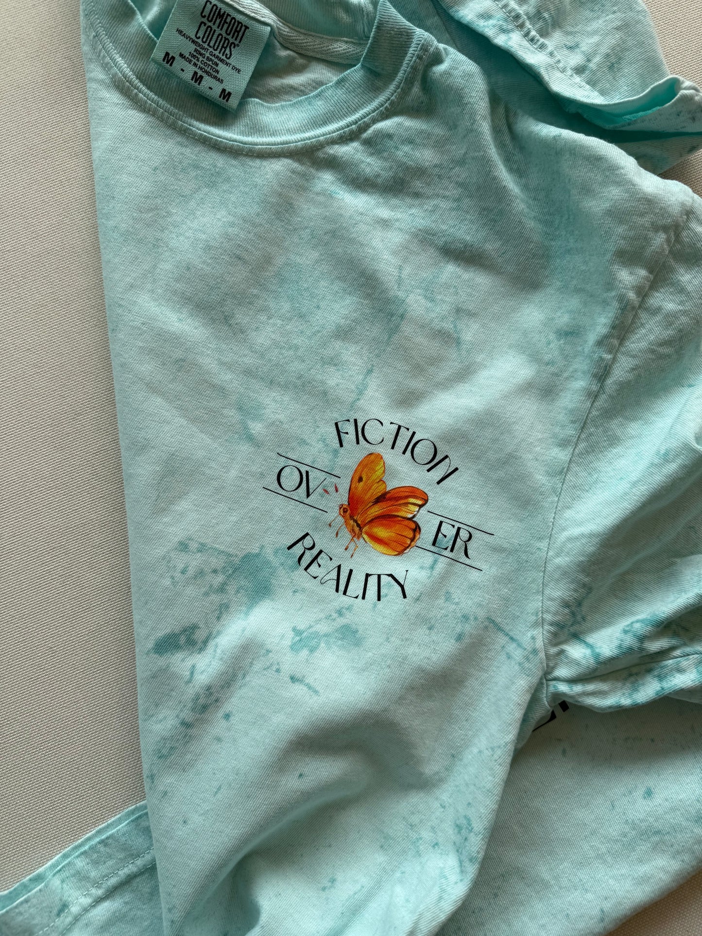 Give me fiction over reality Shirt (BACK & POCKET DESIGN)