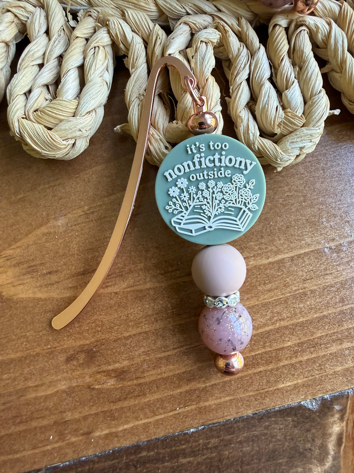 Its too nonfictiony outside beaded bookmark