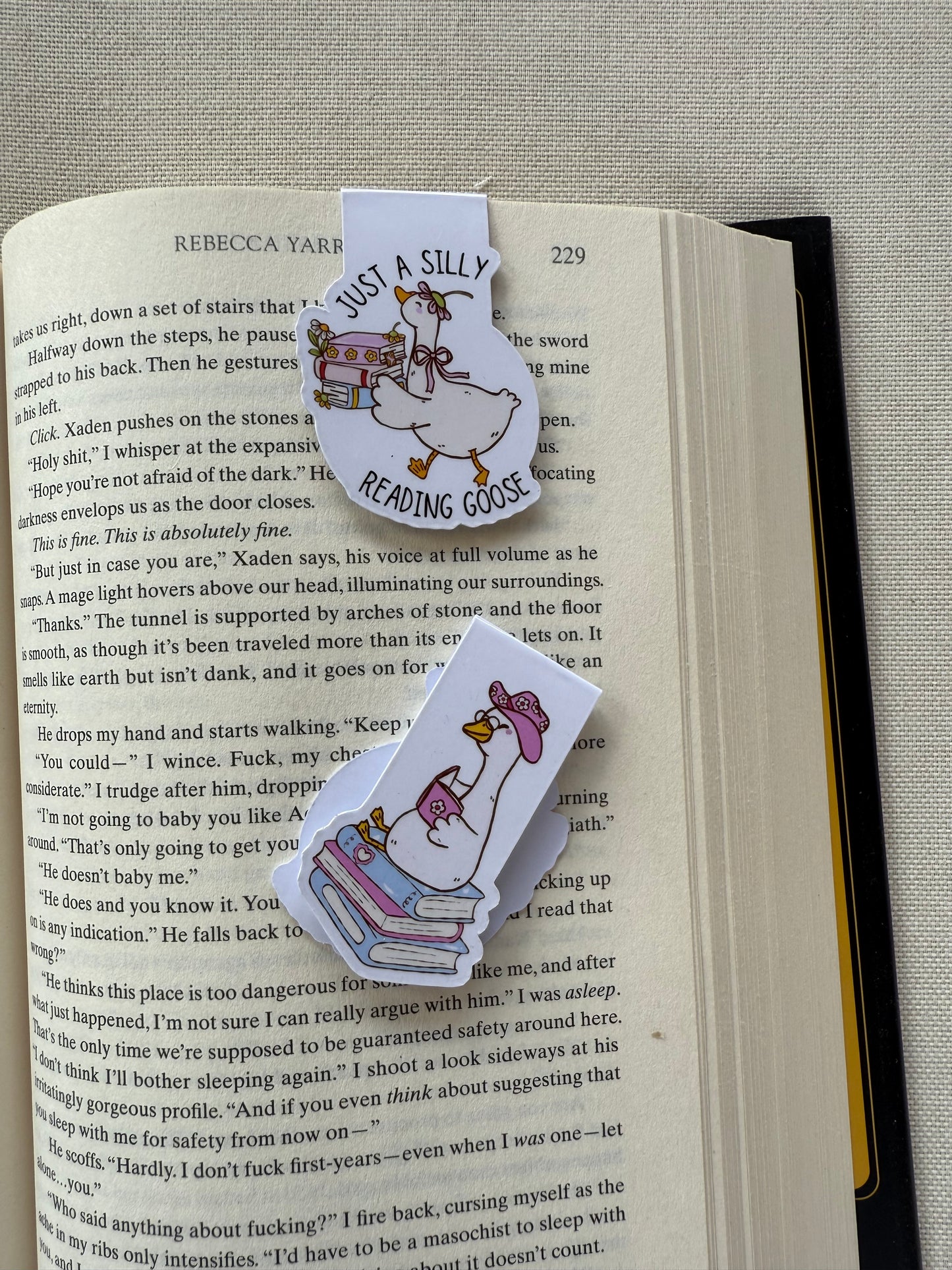Silly Reading Goose Magnetic Bookmark