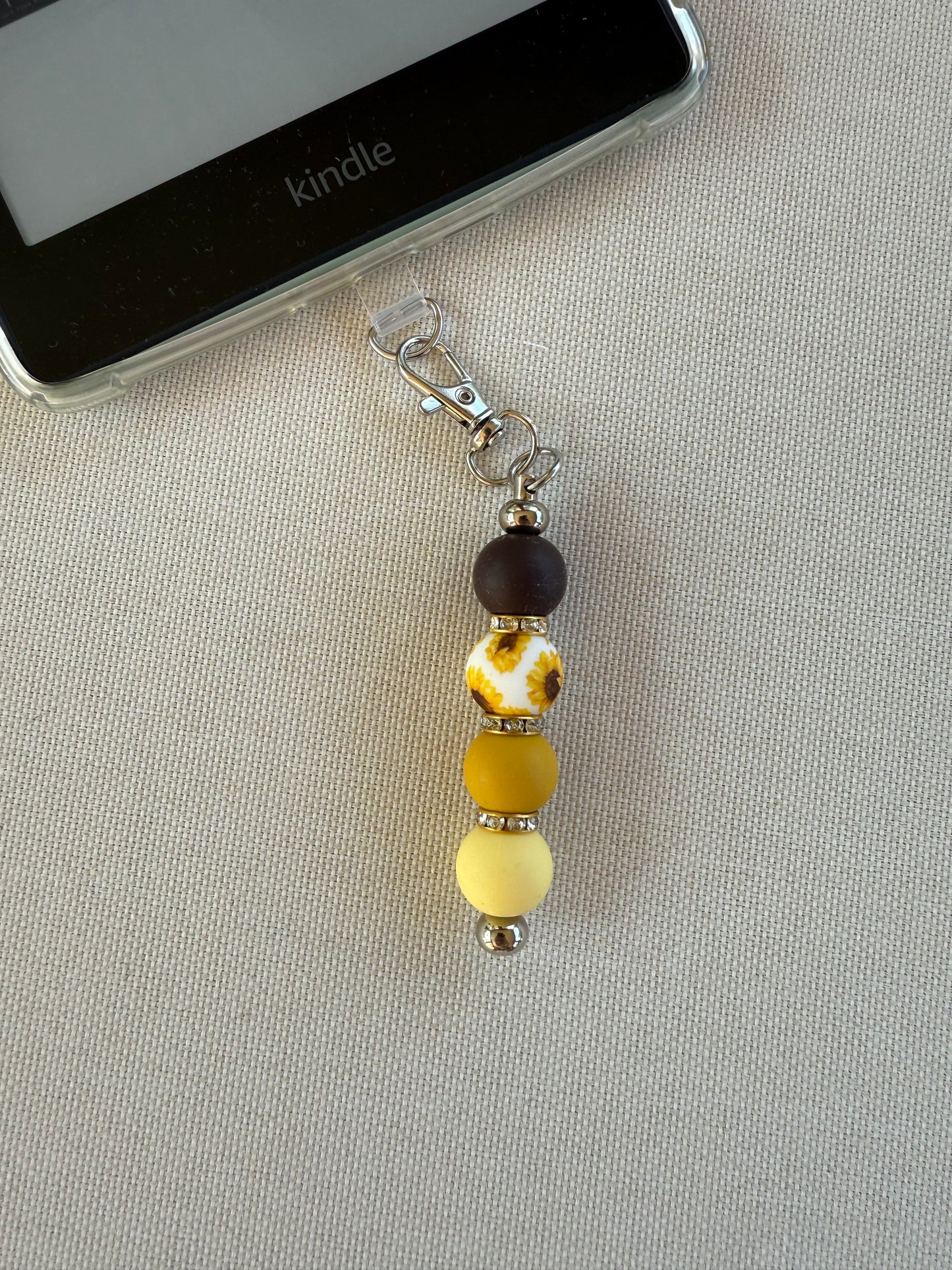 Sunflower Bead Tethered Charm