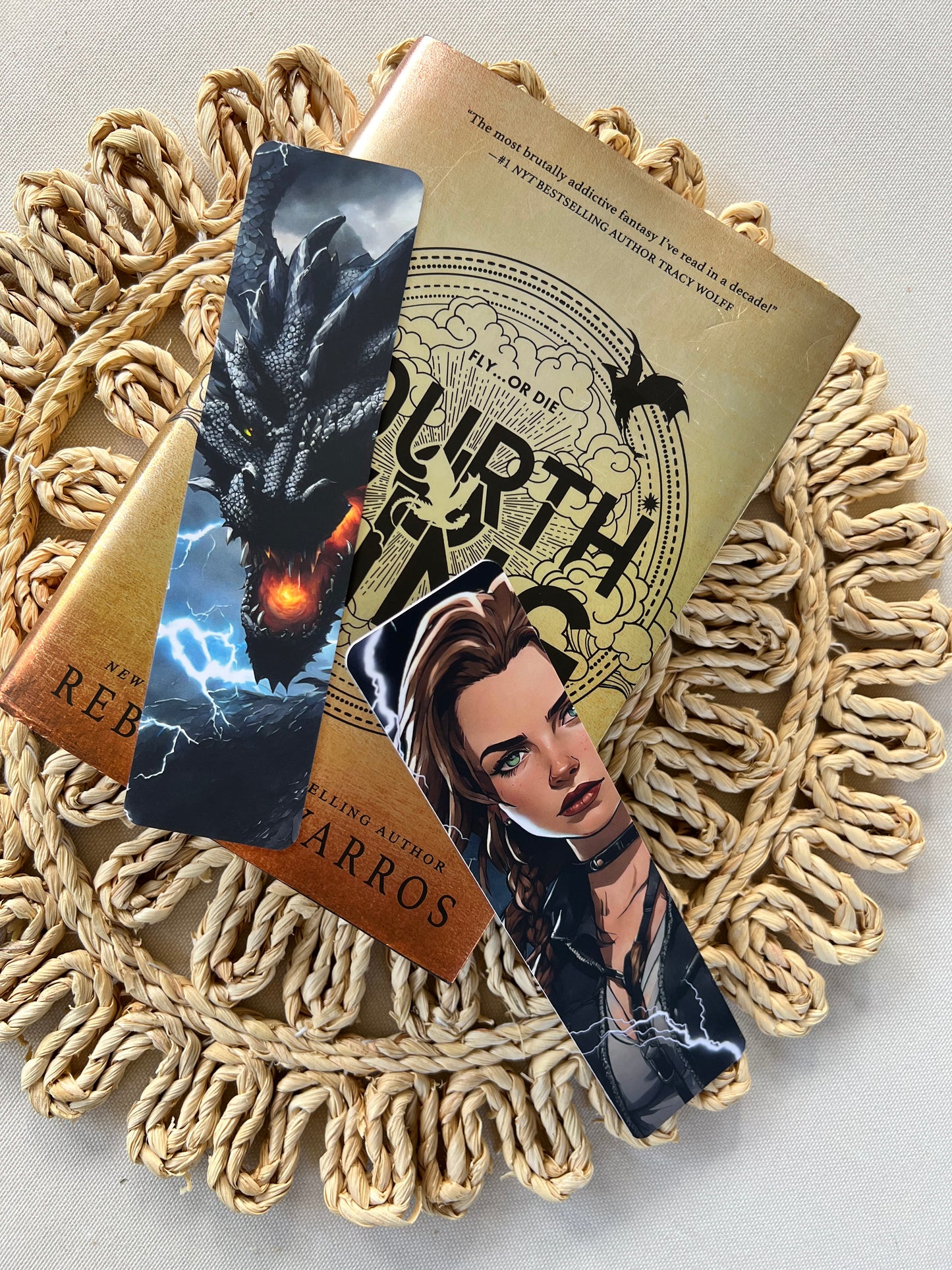 Soft Touch Laminate Dragon/Girl Classic Bookmark