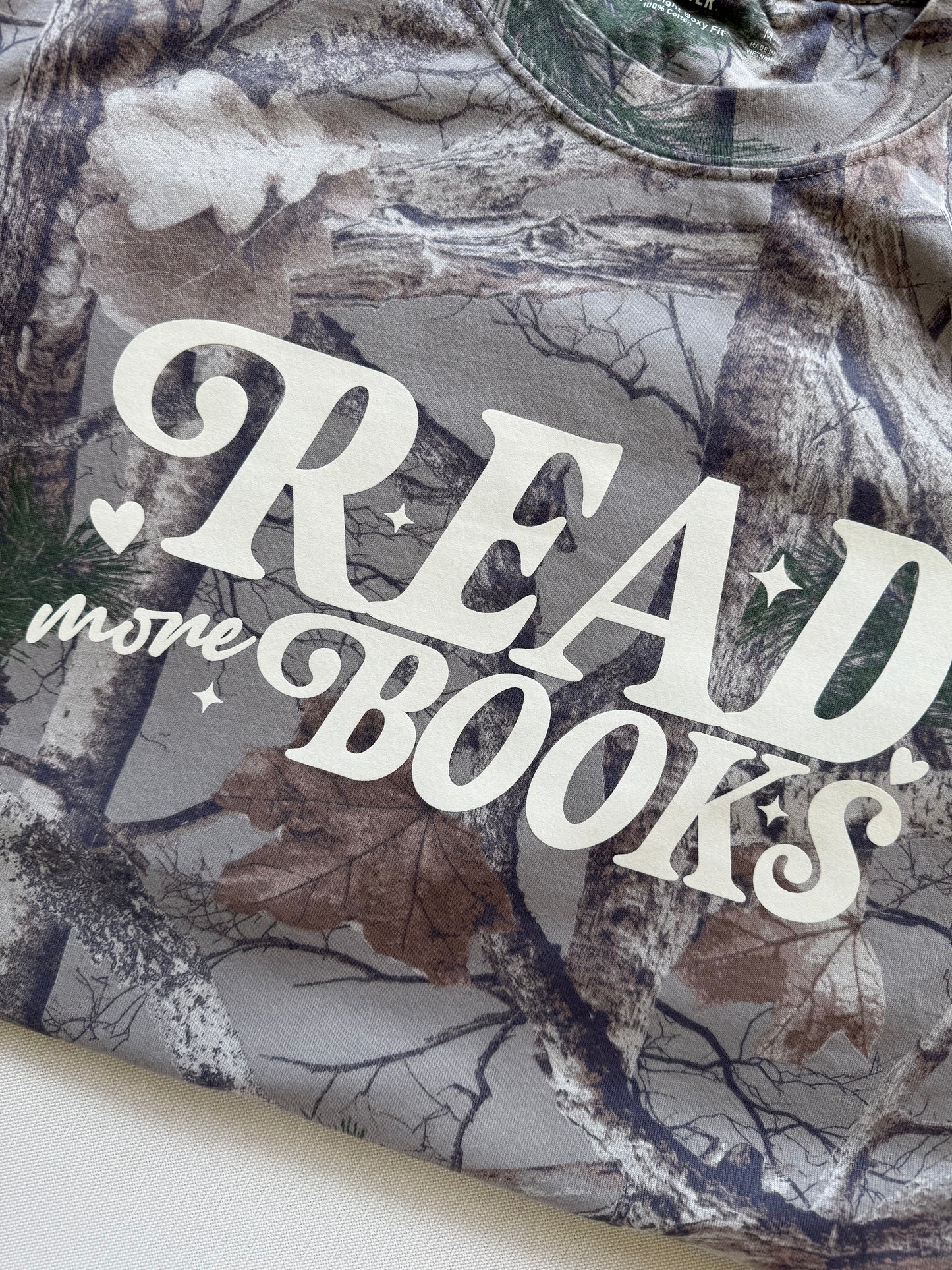 Read More Books Camo Oversized T-shirt