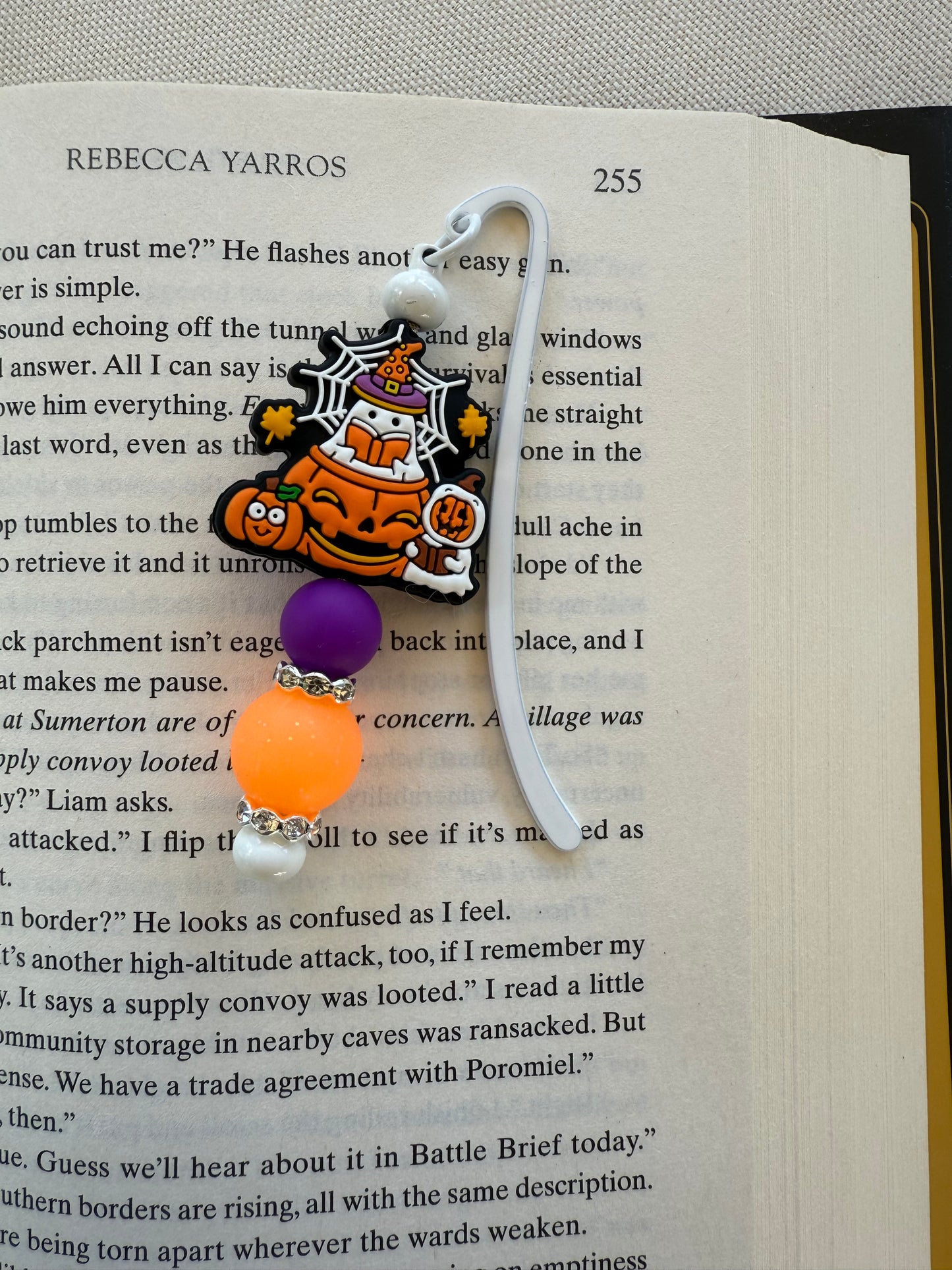 Pumpkin Ghosts Beaded Bookmark