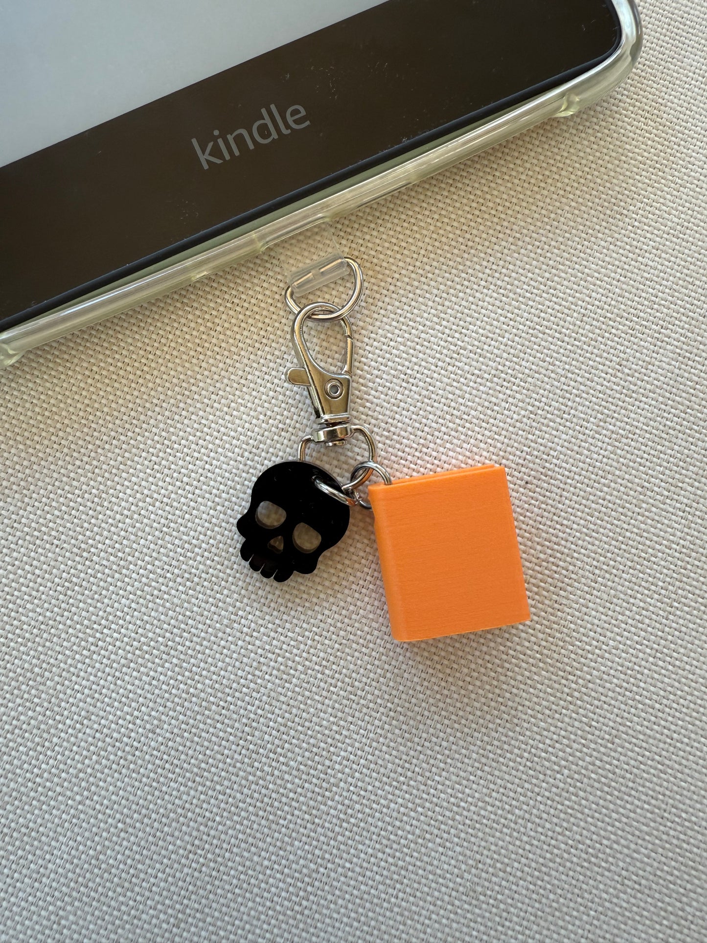 Book with Skull Tethered Charm