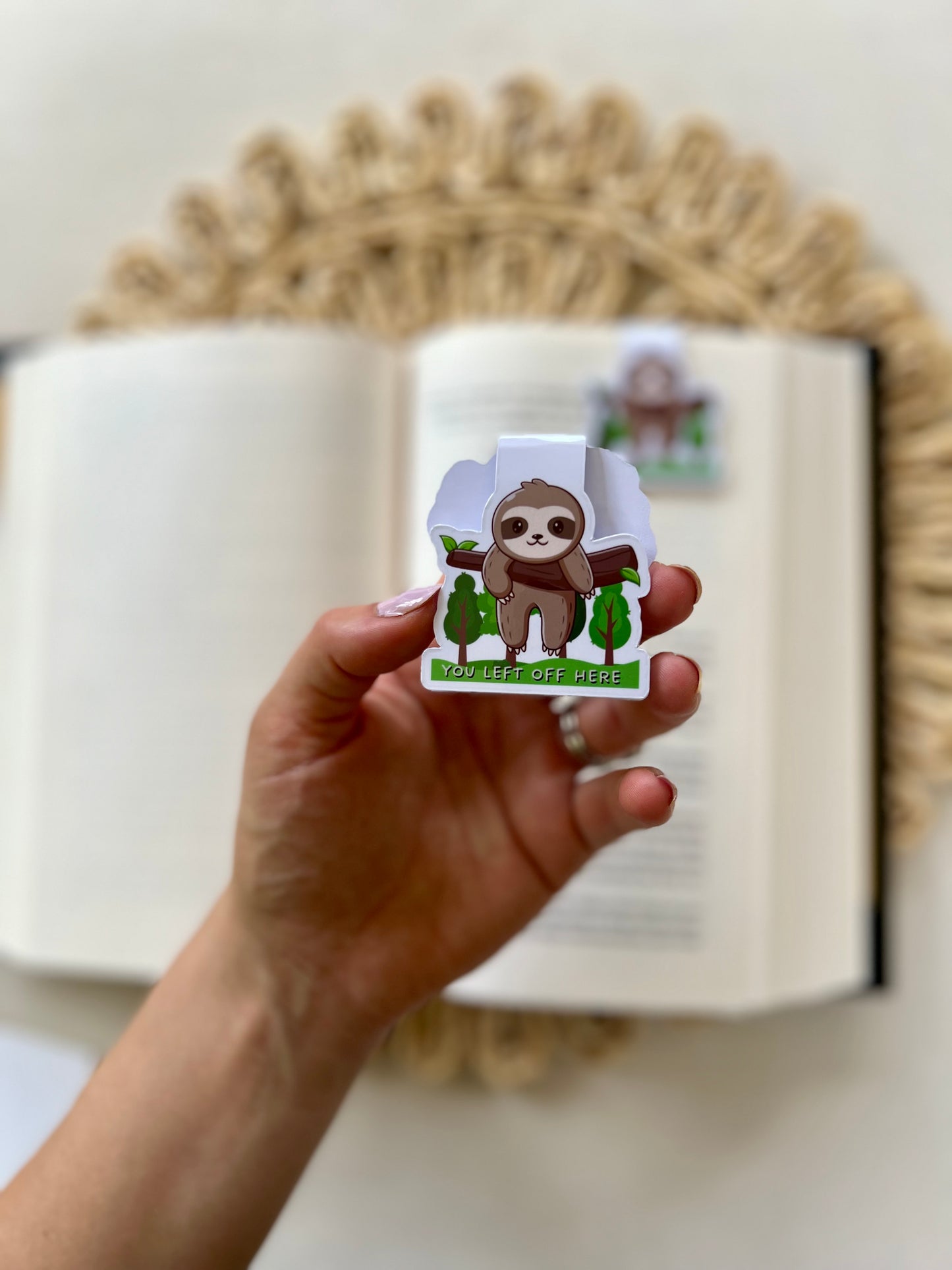 Hanging Sloth Magnetic Bookmark