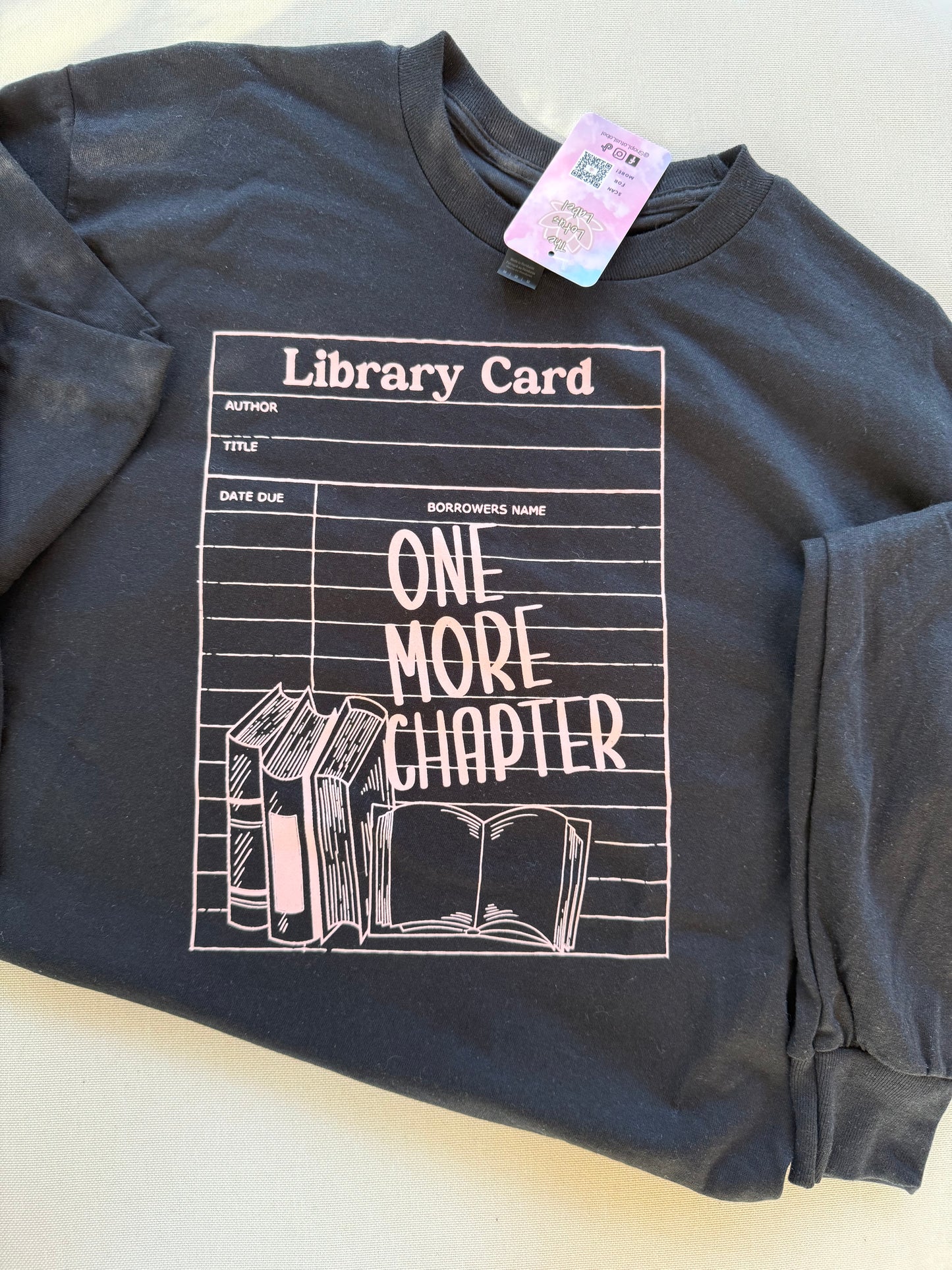 Library Card Long Sleeve Black Medium