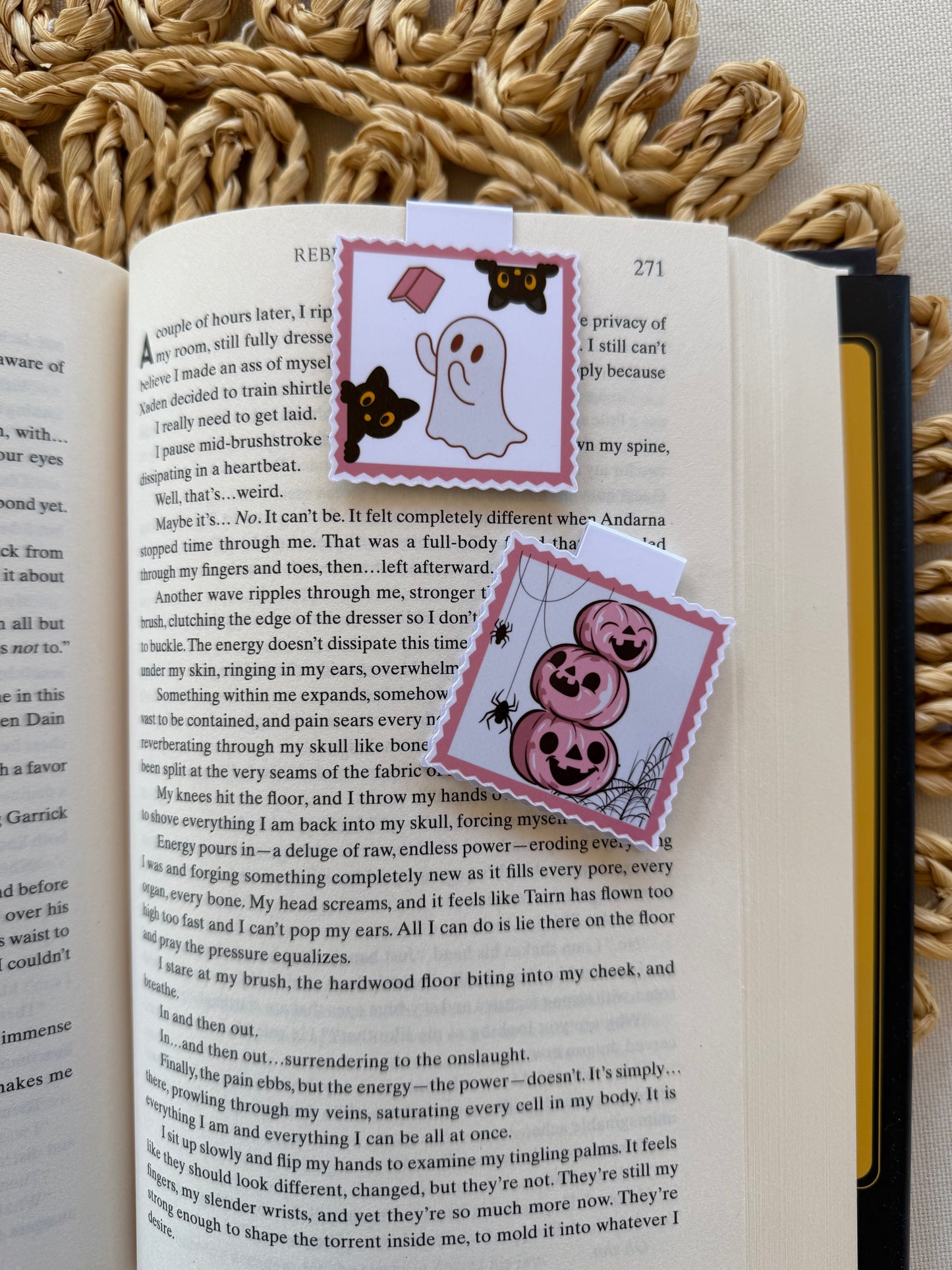 Cute Halloween Stamps Magnetic Bookmark