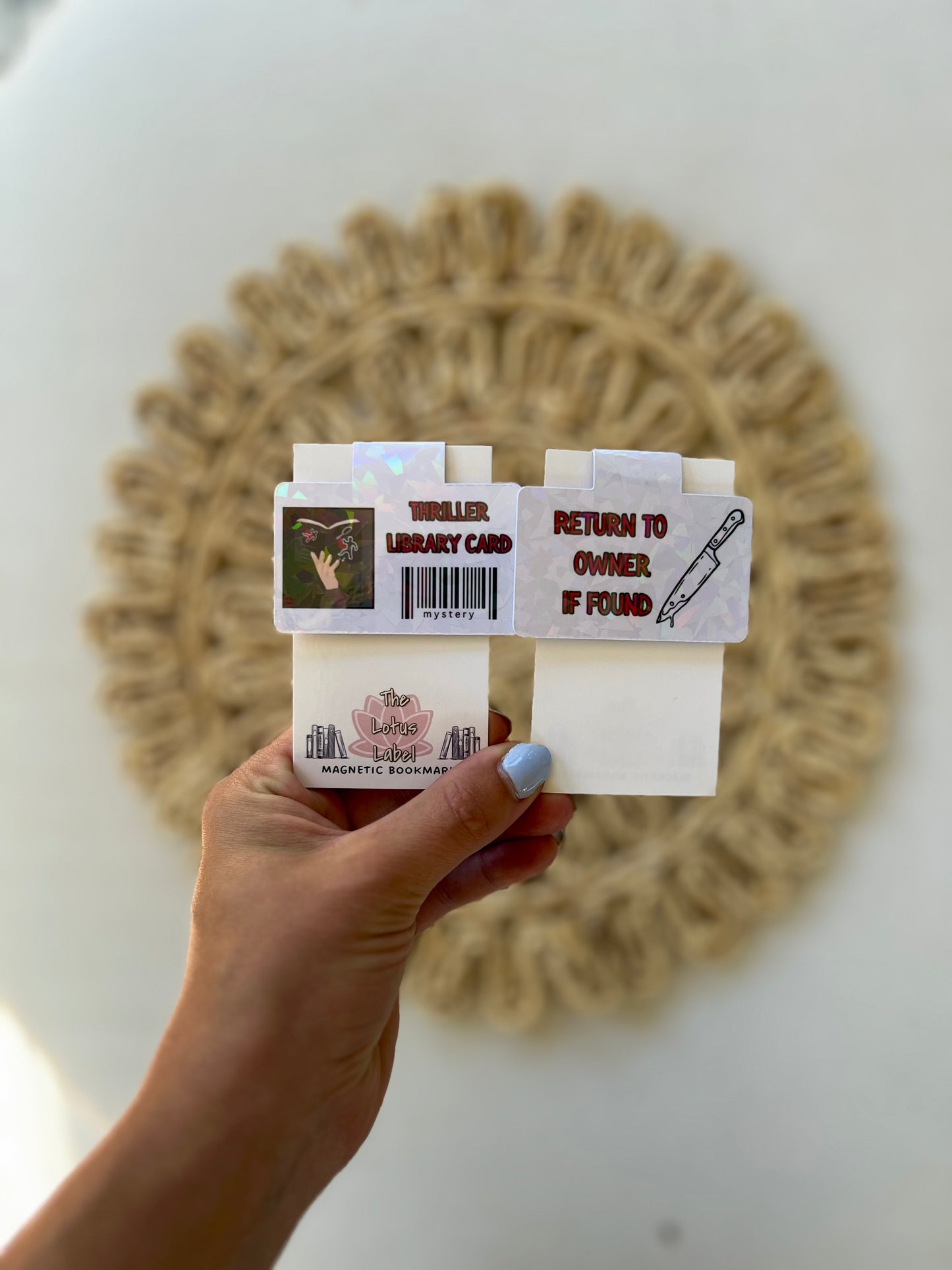 Thriller Library Card Magnetic Bookmark