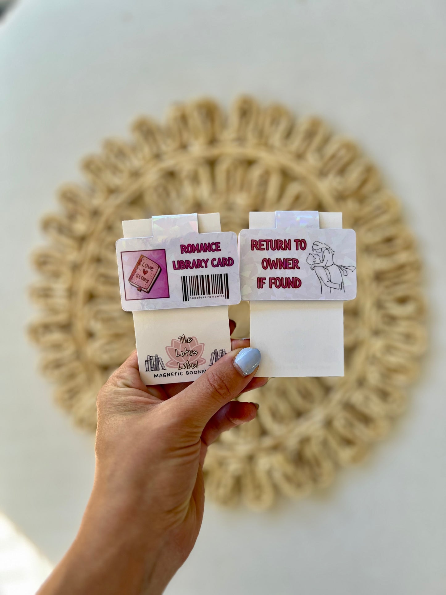 Romance Library Card Magnetic Bookmark