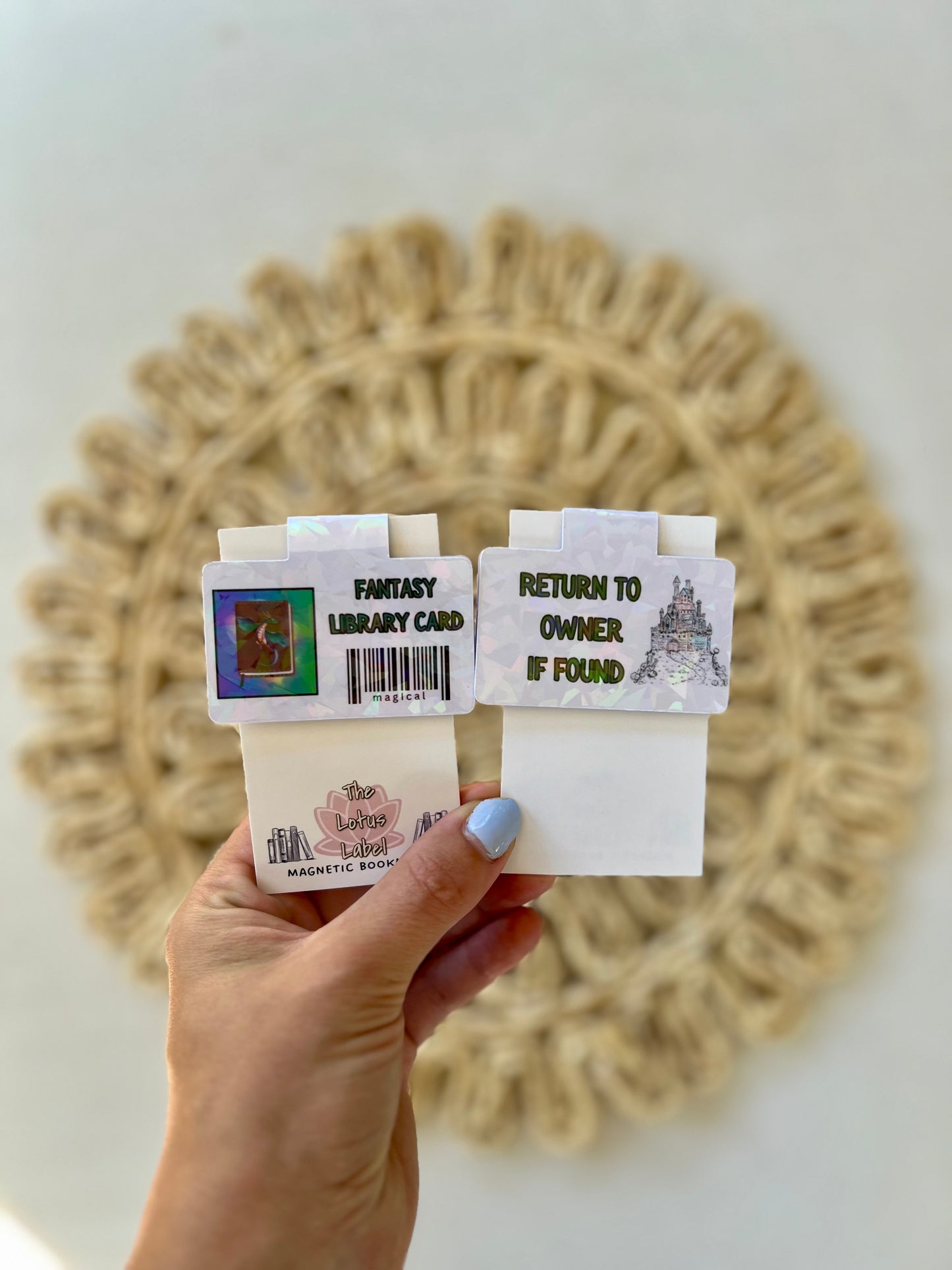 Fantasy Library Card Magnetic Bookmark