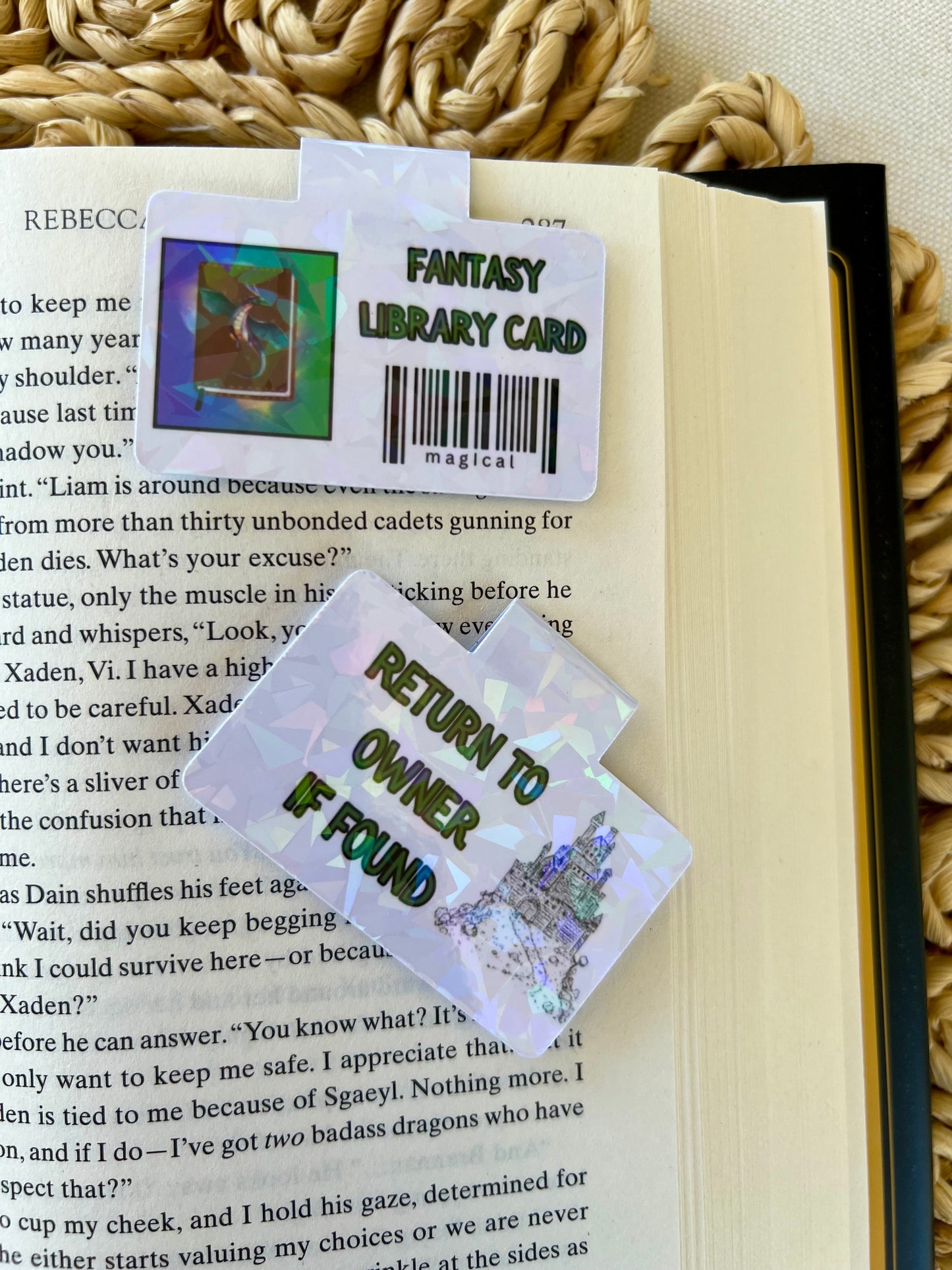 Fantasy Library Card Magnetic Bookmark