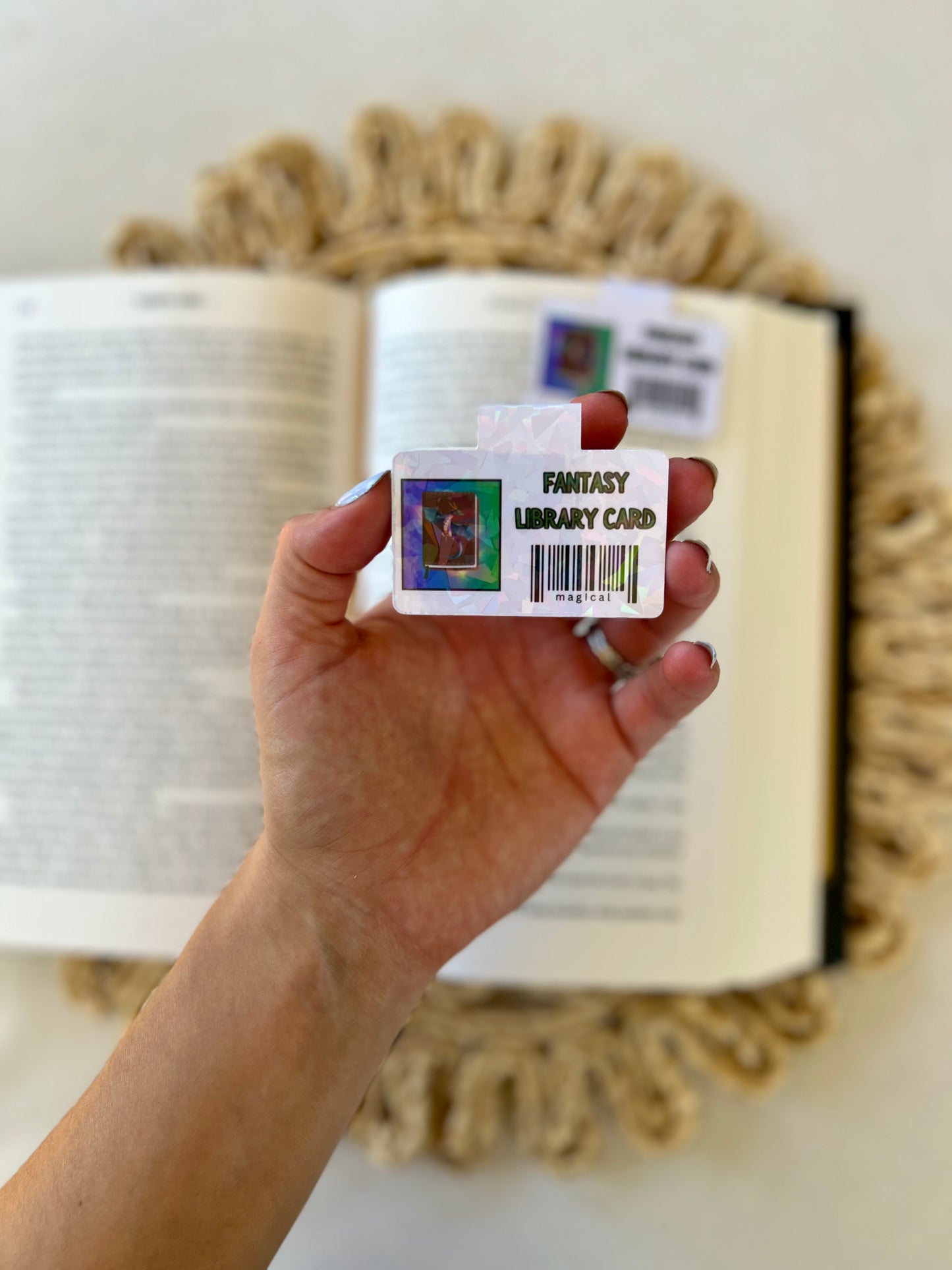 Fantasy Library Card Magnetic Bookmark
