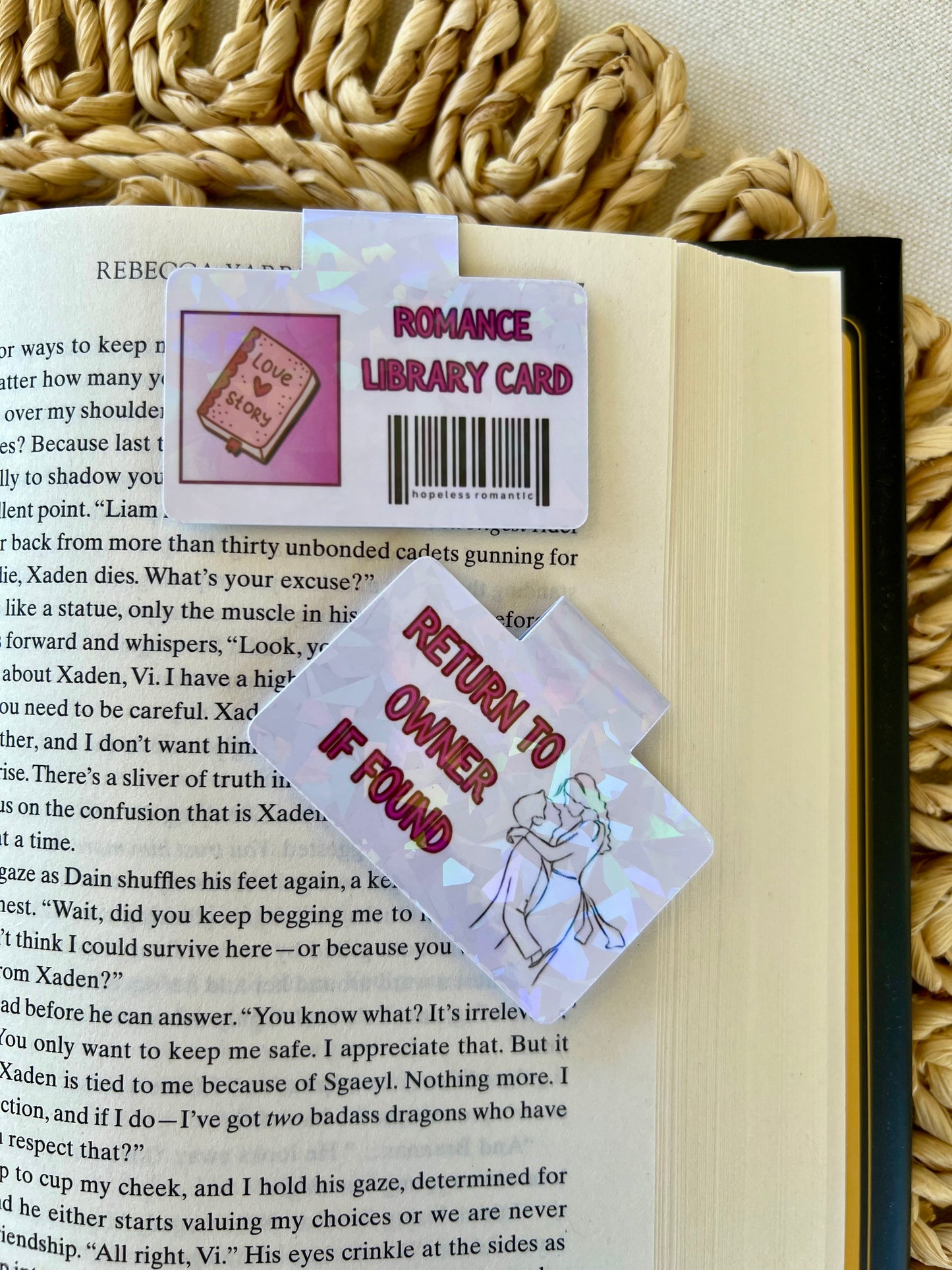 Romance Library Card Magnetic Bookmark