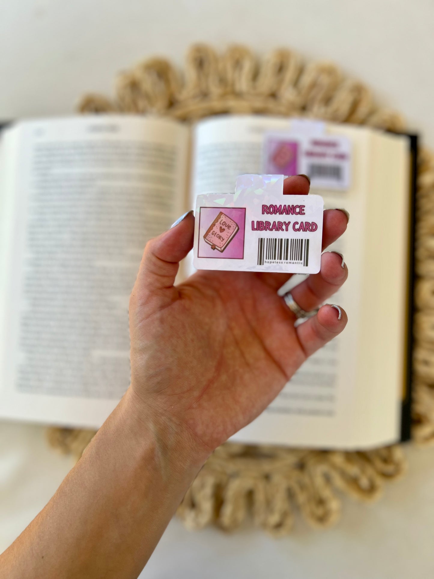 Romance Library Card Magnetic Bookmark