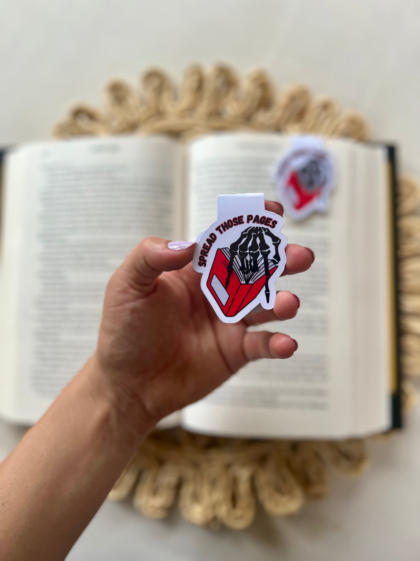 Skeleton Hand Spread Those Pages Magnetic Bookmark