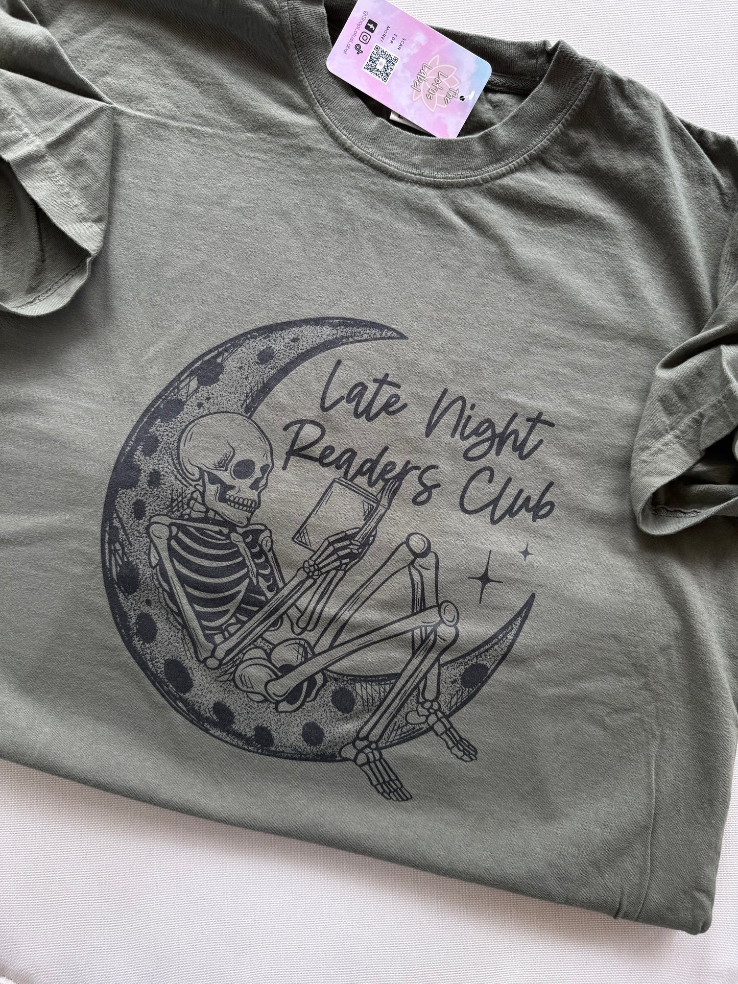 Late Night Readers Club Moon Skelly Shirt