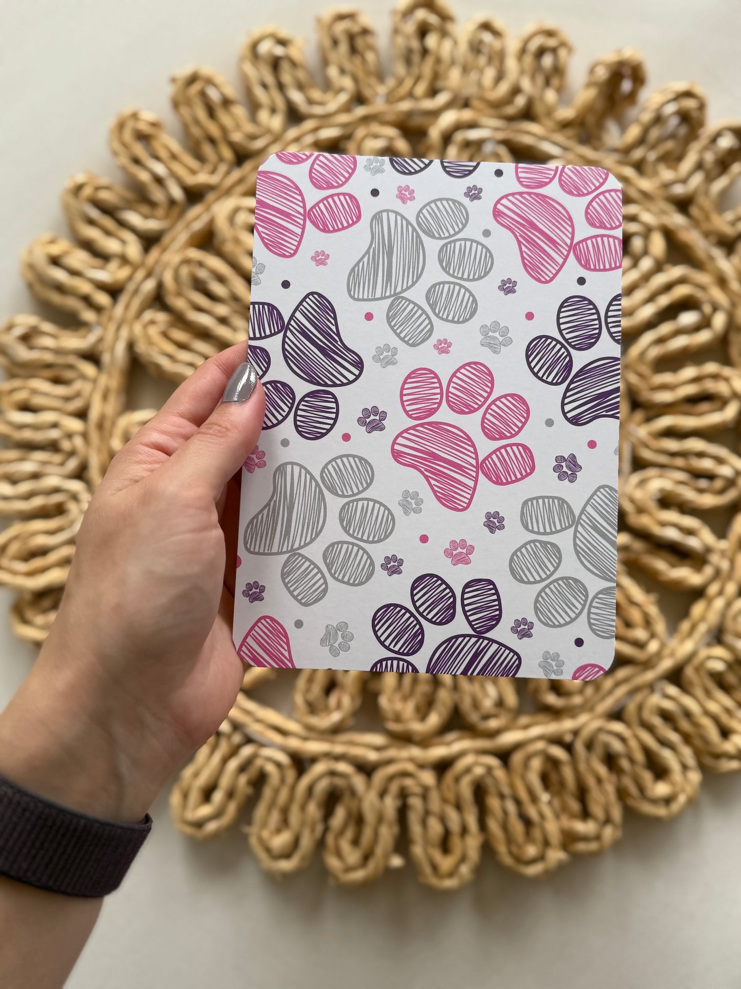 Pink Paw Prints Kindle Insert