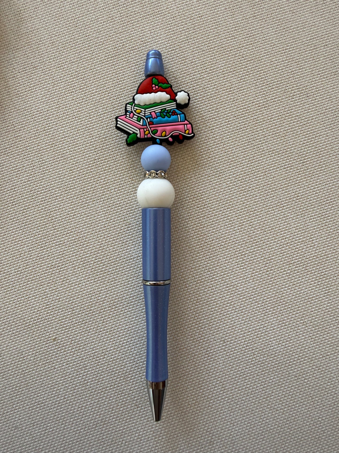 Santa Hat Book stack Pen