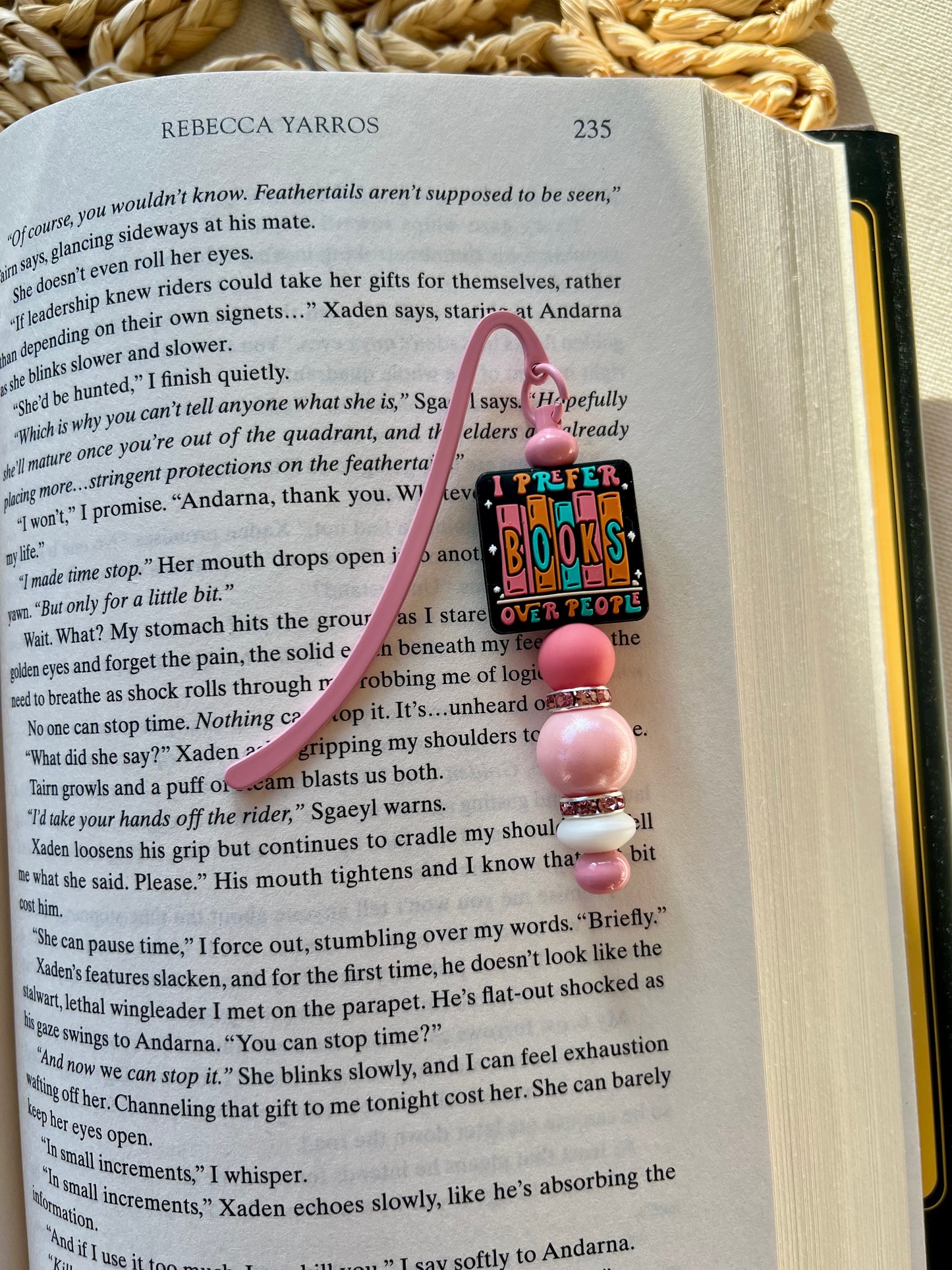 I Prefer Books Over People Silicone Beaded Bookmark