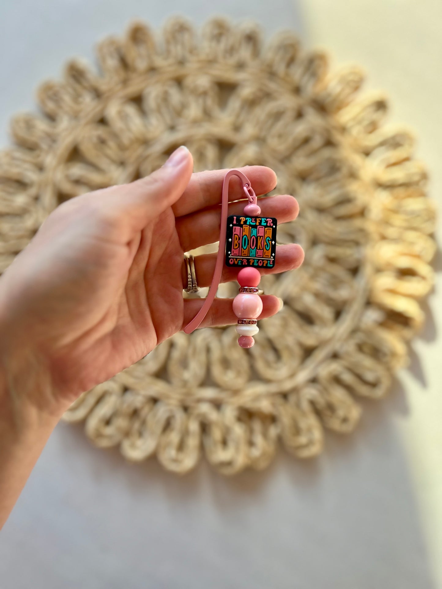 I Prefer Books Over People Silicone Beaded Bookmark