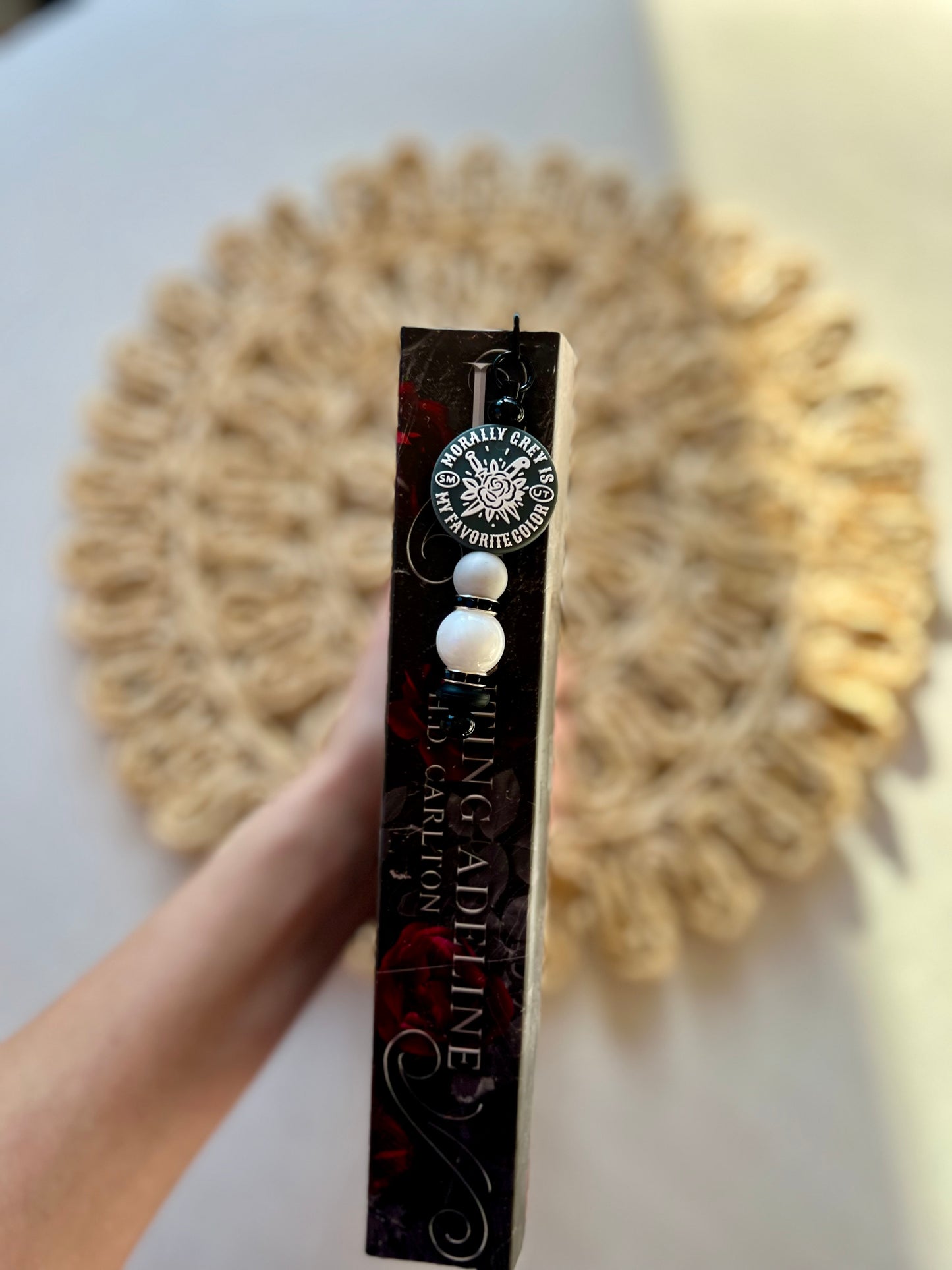 Morally Grey Silicone Beaded Bookmark