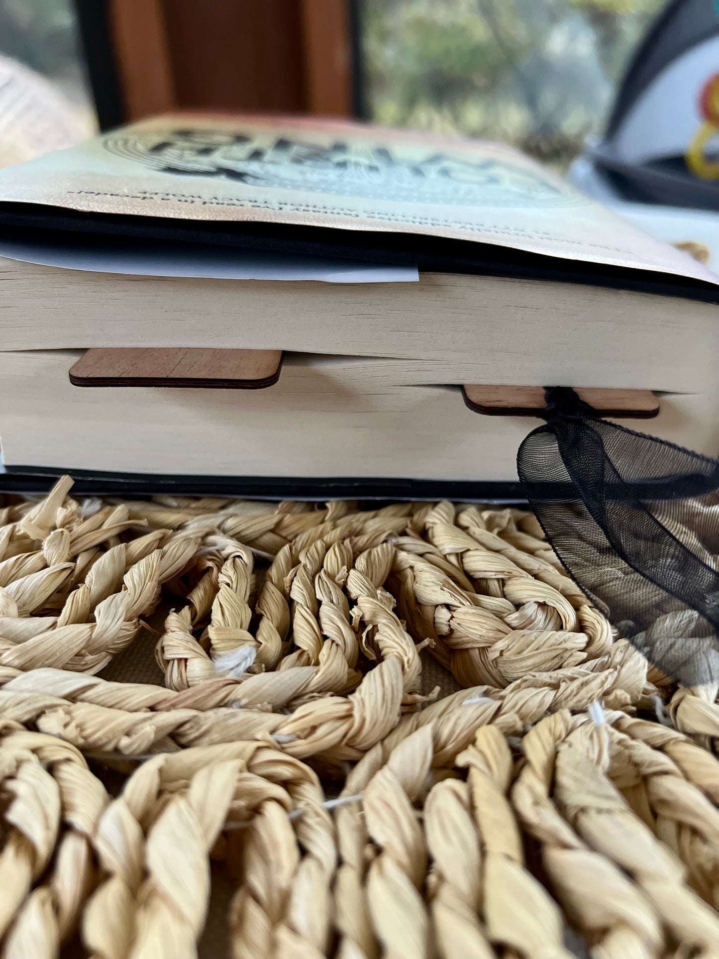 Dragons & Sword Wooden Bookmark