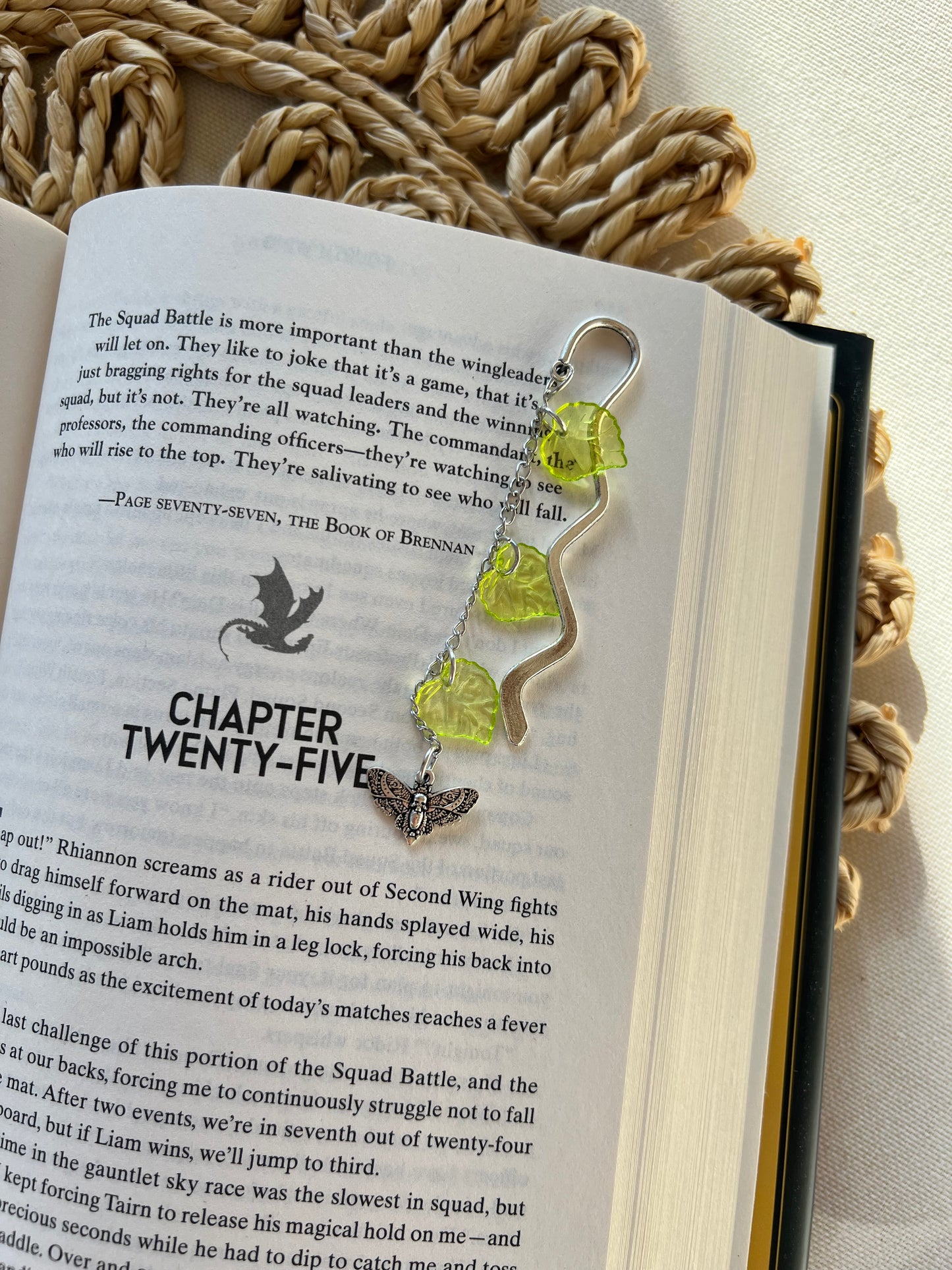 Moth & Leaves Charm Bookmark