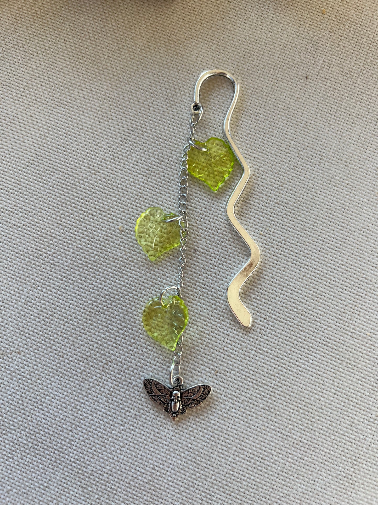 Moth & Leaves Charm Bookmark