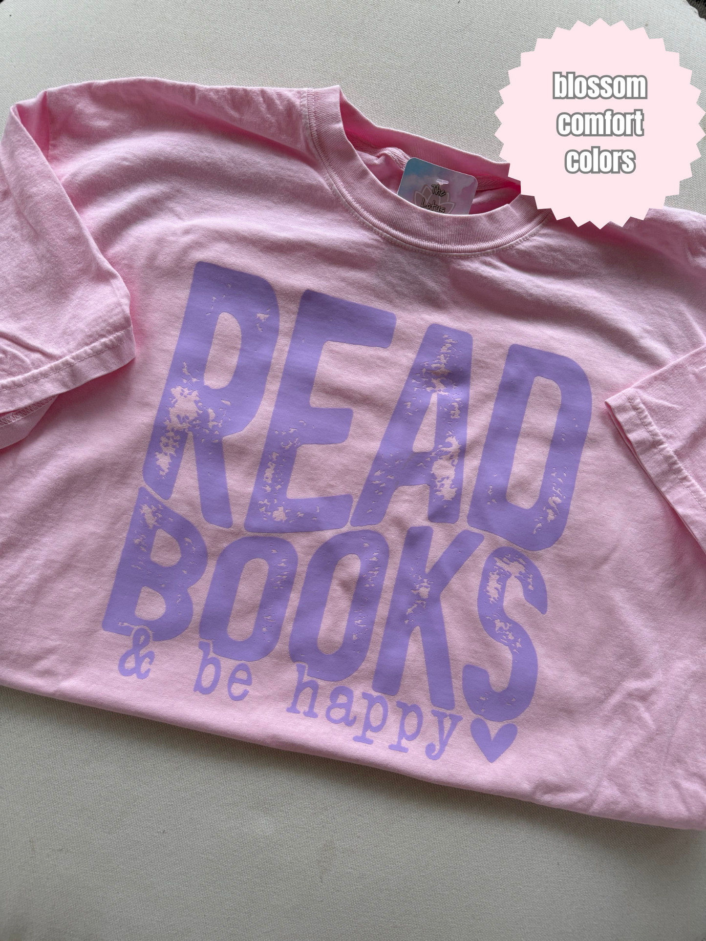 Read Books & Be Happy Shirt (purple ink)