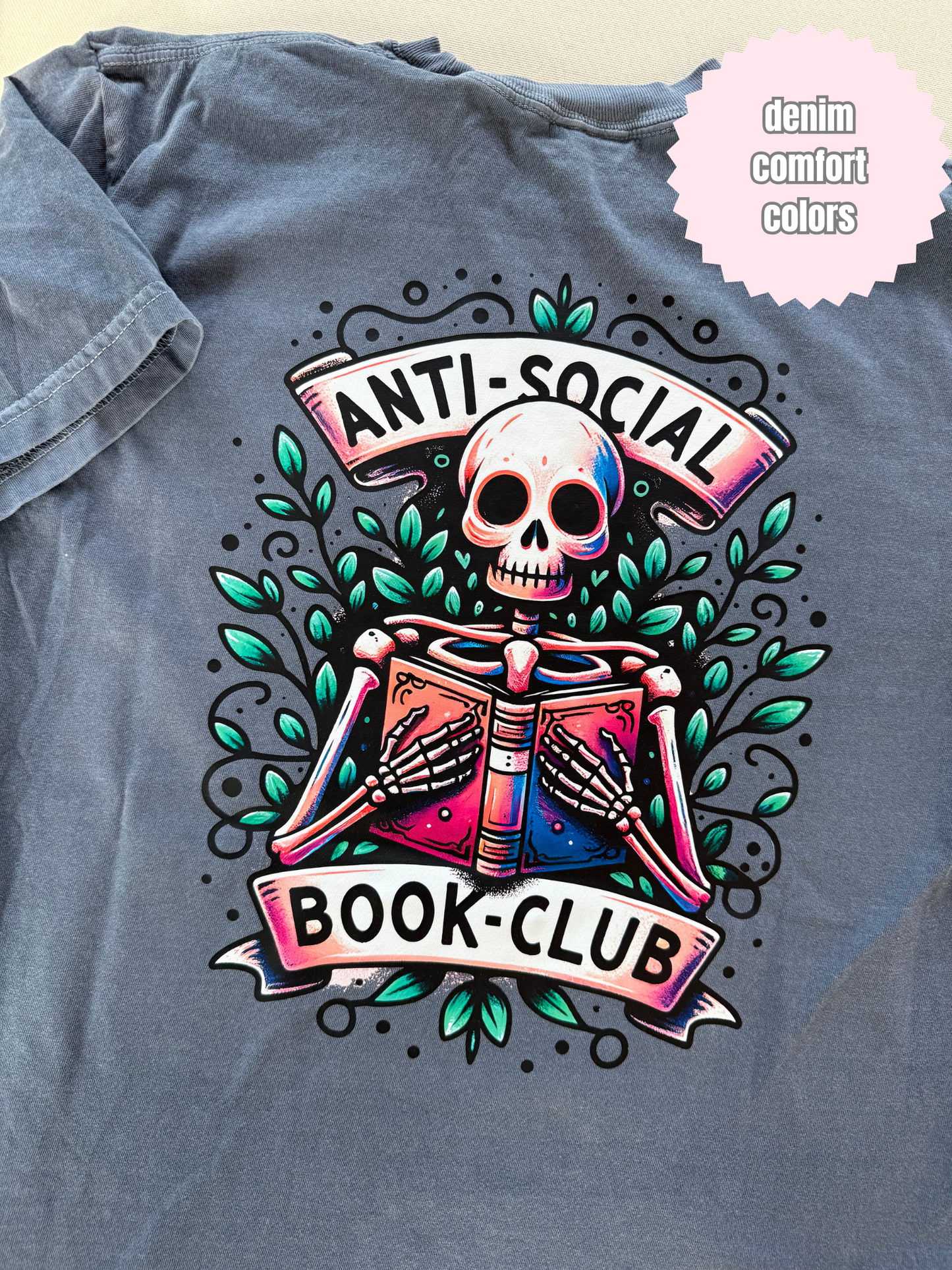 Antisocial Book Club Skeleton Shirt (BACK & POCKET DESIGN)
