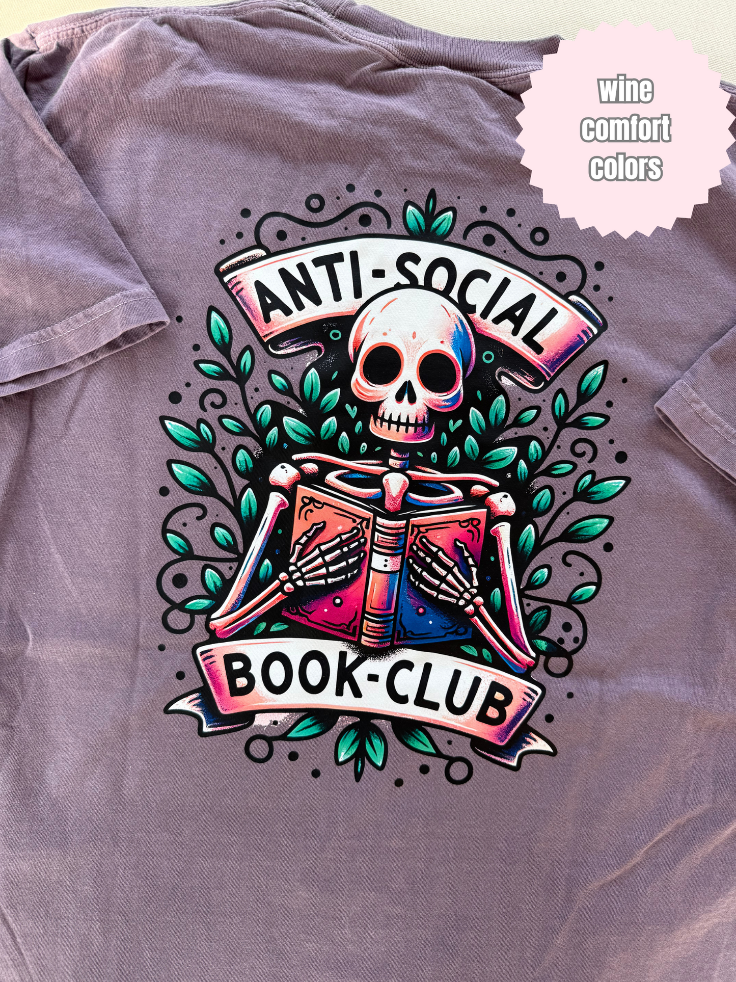 Antisocial Book Club Skeleton Shirt (BACK & POCKET DESIGN)