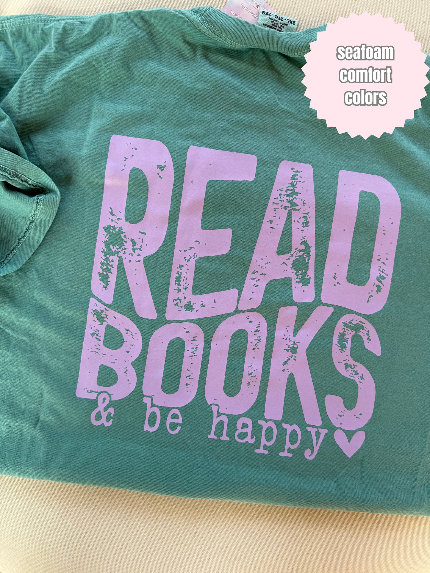 Read Books & Be Happy Shirt (purple ink)