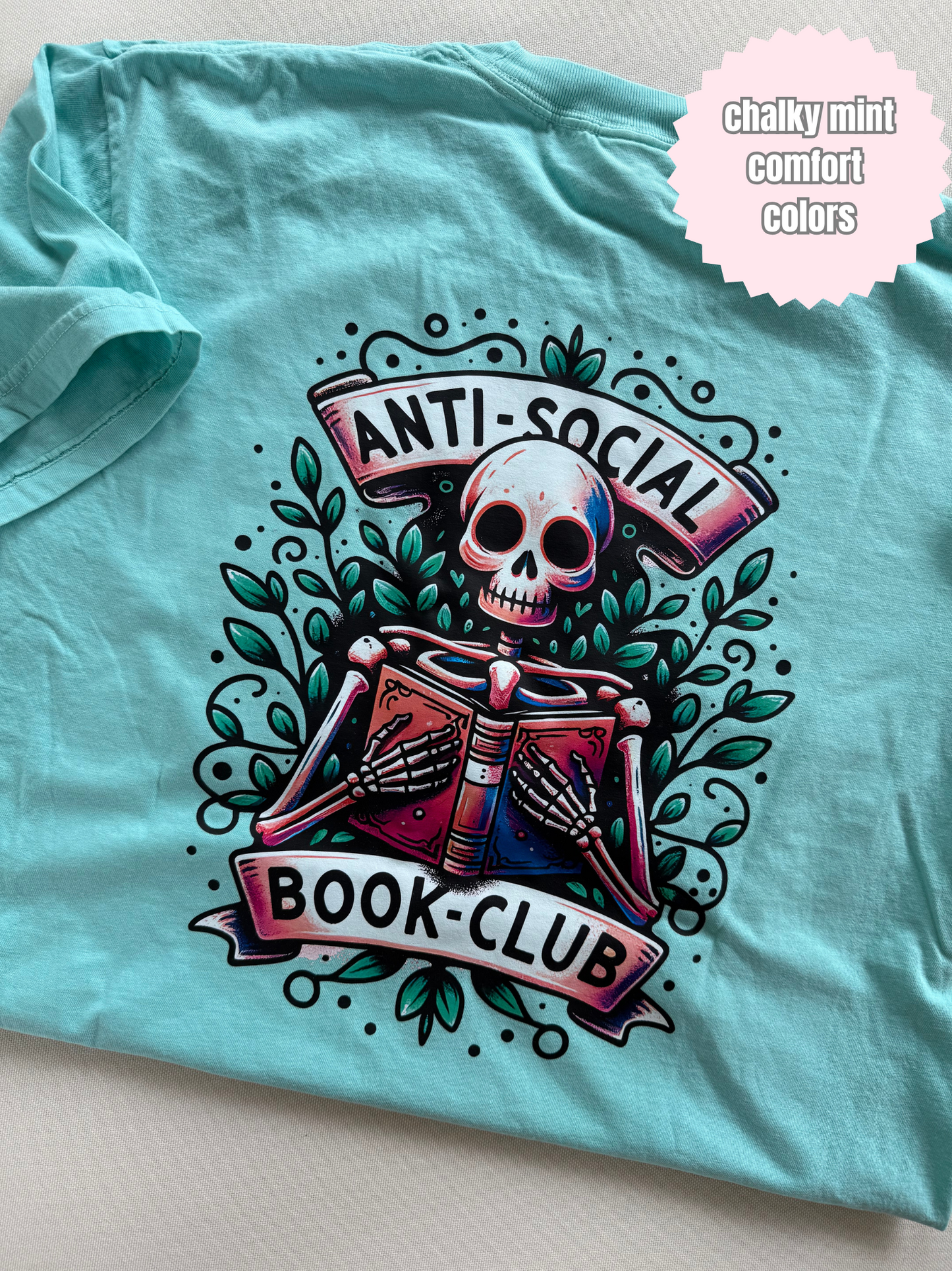 Antisocial Book Club Skeleton Shirt (BACK & POCKET DESIGN)