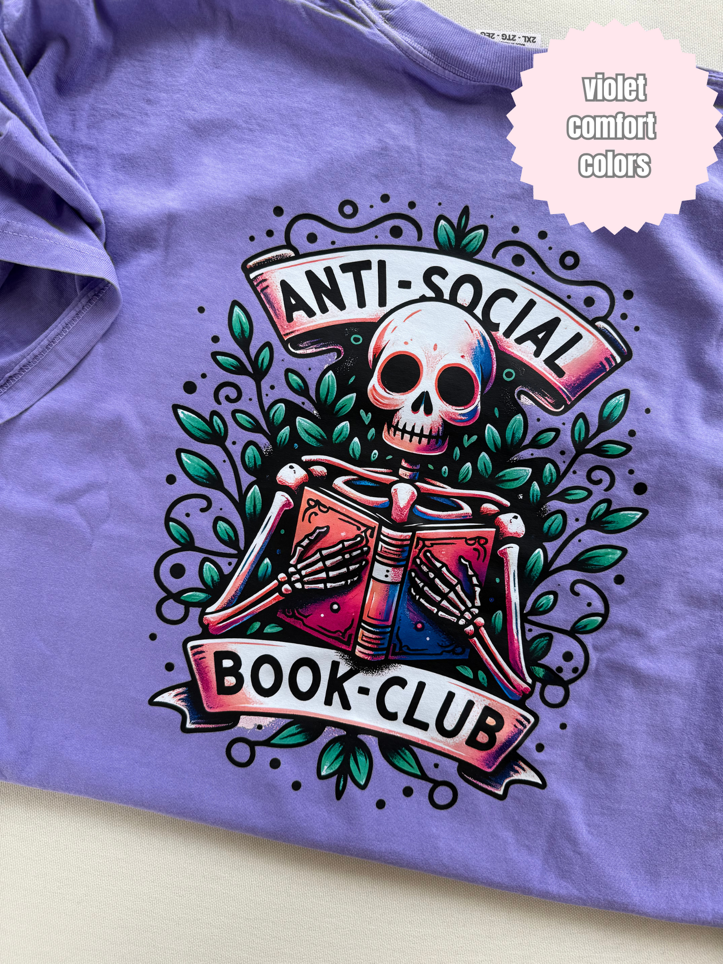 Antisocial Book Club Skeleton Shirt (BACK & POCKET DESIGN)